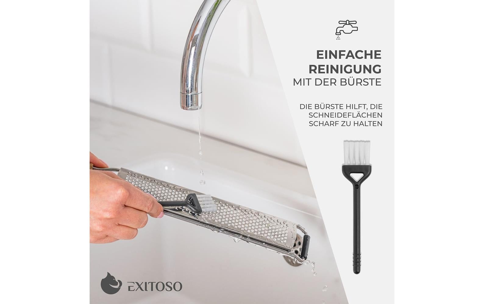   Râpe de cuisine »Exitoso Küchenreibe mit Holzgriff Braun«