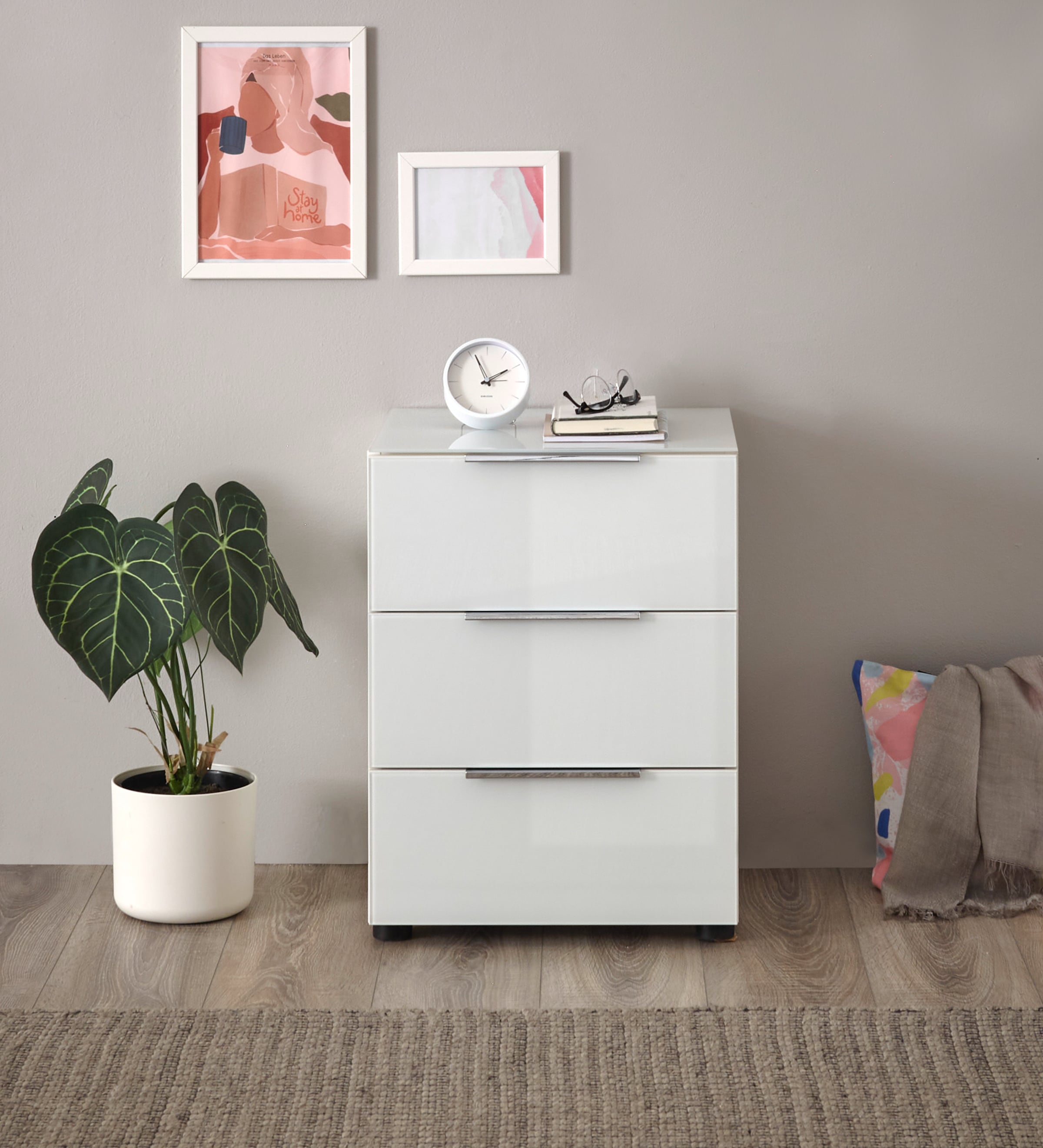 HBZ Commode »Santorin Nachtkonsole, BxHxT 45x61x40 cm« 1 cuis tlg. Breite 45cm, Softclose für Schubkästen, Melaminbeschichtung