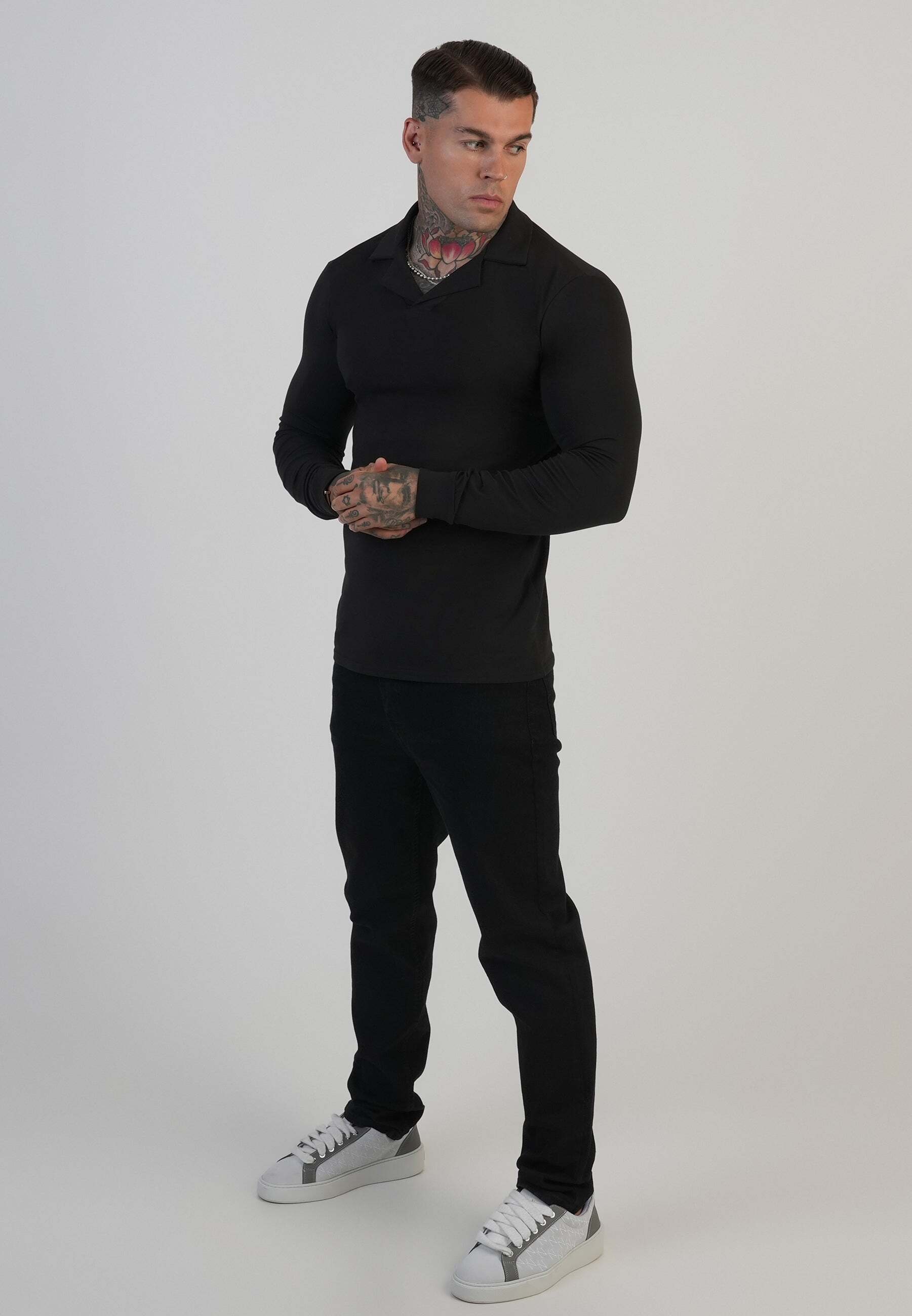 Siksilk Langarm-Poloshirt »Siksilk Langarmpolo Long Sleeve Revere Polo«
