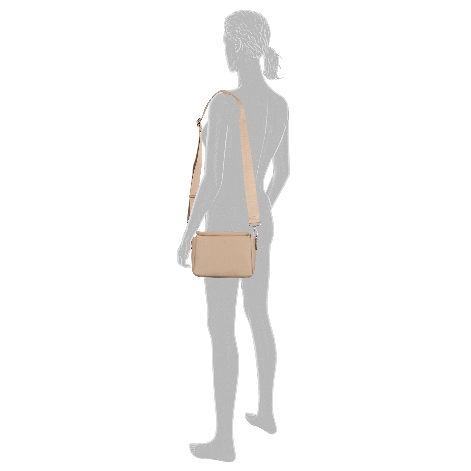 TOM TAILOR Umhängetasche »Rella« aus fein genarbtem Material mit farblich passendem Gewebeband