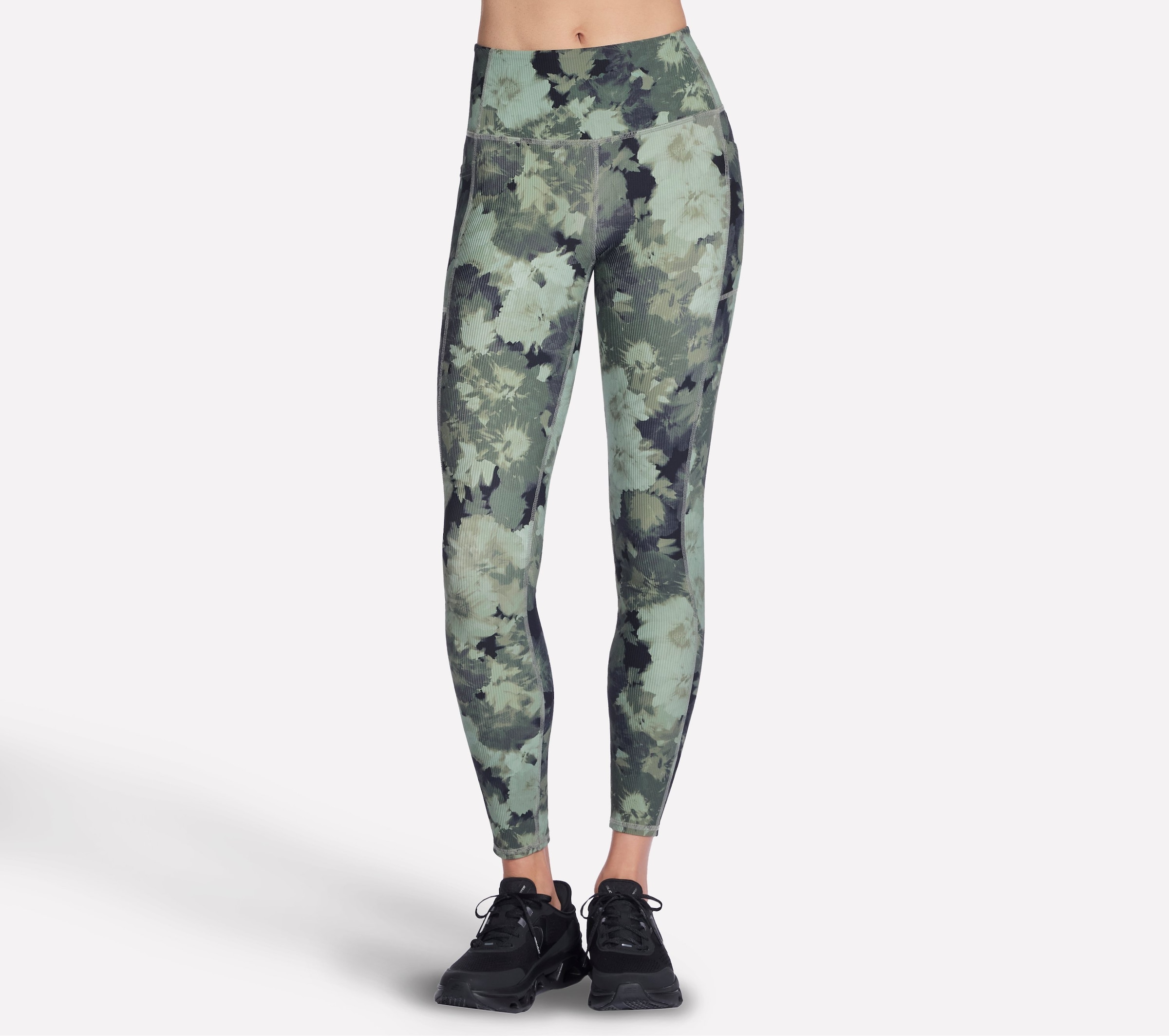 Image of Skechers Leggings "GOFLEX RIB INBLOOM FL HW LEGGING" mit durchgehendem Blumenprint, Full-Length-Design