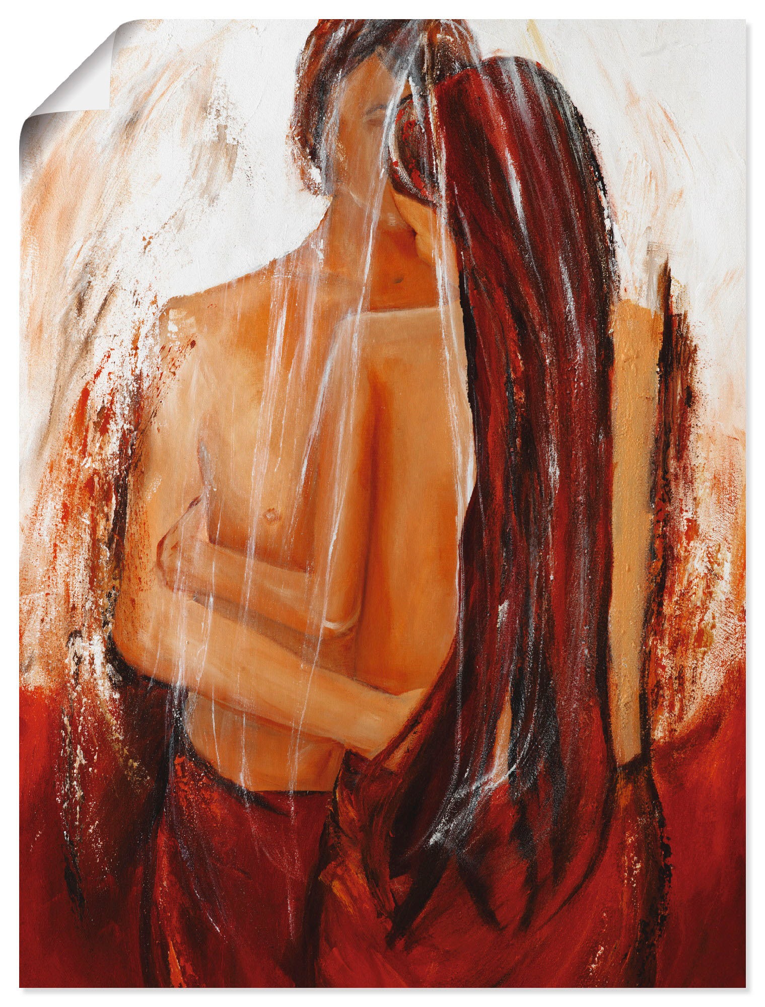 Image of Artland Wandbild »Liebespaar in rot«, Paar, (1 St.), in vielen Grössen & Produktarten -Leinwandbild, Poster, Wandaufkleber / Wandtattoo auch für Badezimmer geeignet bei Ackermann Versand Schweiz