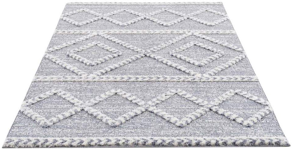 Image of Carpet City Hochflor-Teppich »Focus«, rechteckig, 20 mm Höhe, Boho-Teppich, besonders weich, Rauten Design, 3D-Effekt, ideale Teppiche für Wohnzimmer, Schlafzimmer & Flur bei Ackermann Versand Schweiz