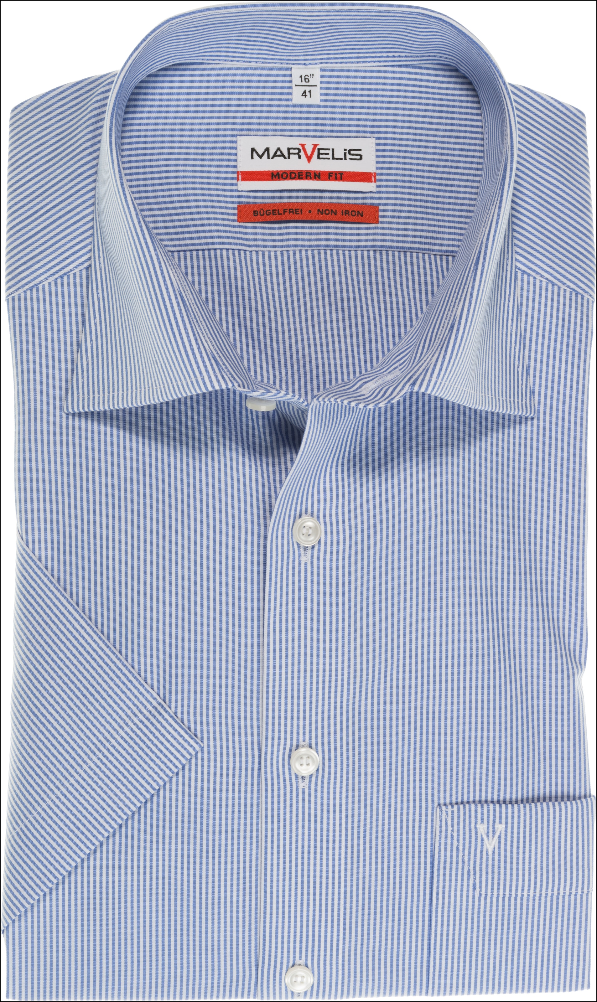 MARVELIS Kurzarmhemd Businesshemd, Kentkragen, modern fit