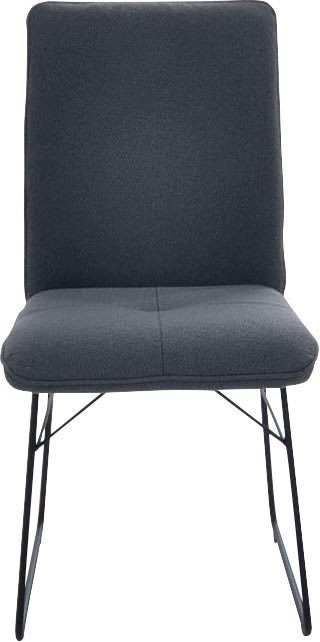 Image of K+W Komfort & Wohnen Kufenstuhl () 1 Stk.Drahtgestell in Metall schwarz, Griff am Rücken, Steppung im Sitz