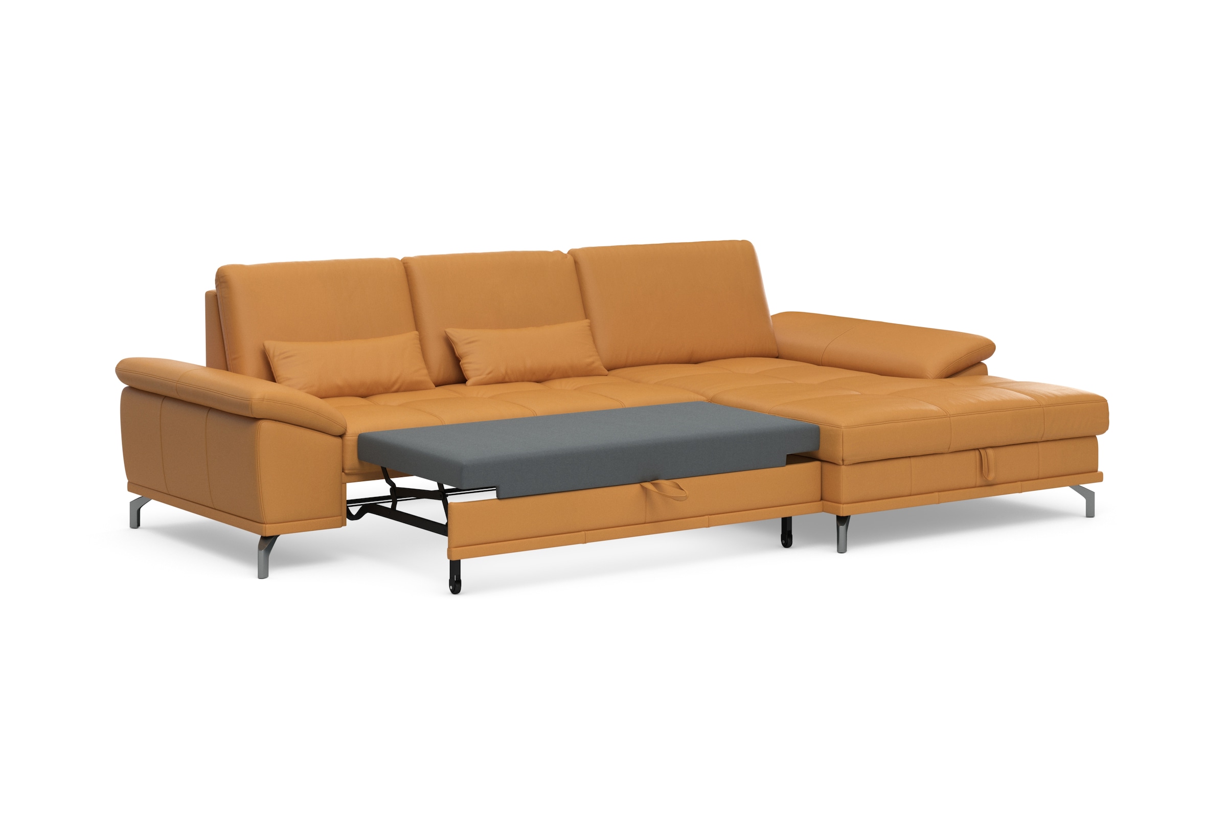 Places of Style Ecksofa Costello, mit Sitztiefenverstellung und Armlehnfunktion, incl. 3 Nierenkissen