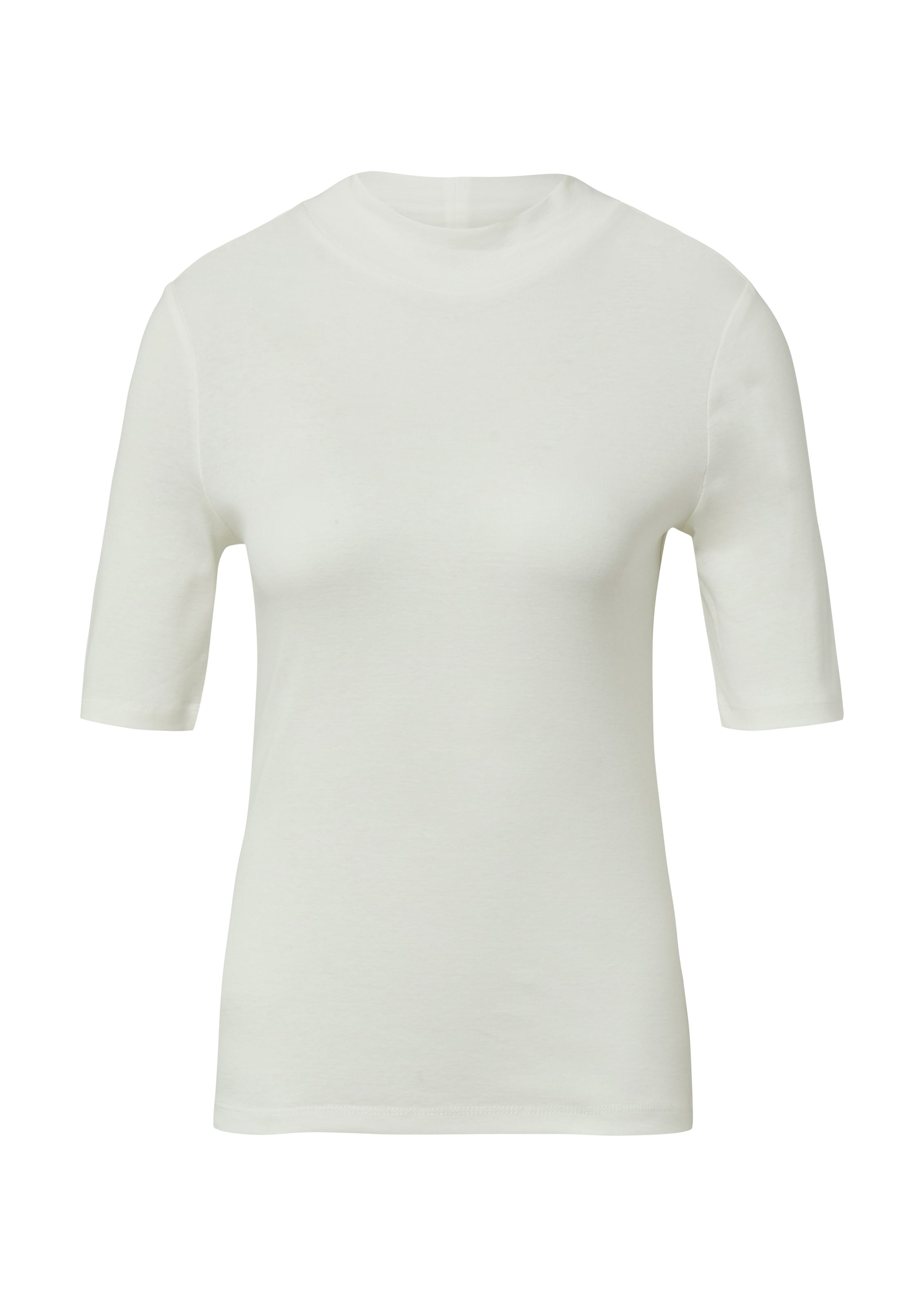 s.Oliver T-Shirt, Sommershirt mit Stehkragen und in Ripp-Optik