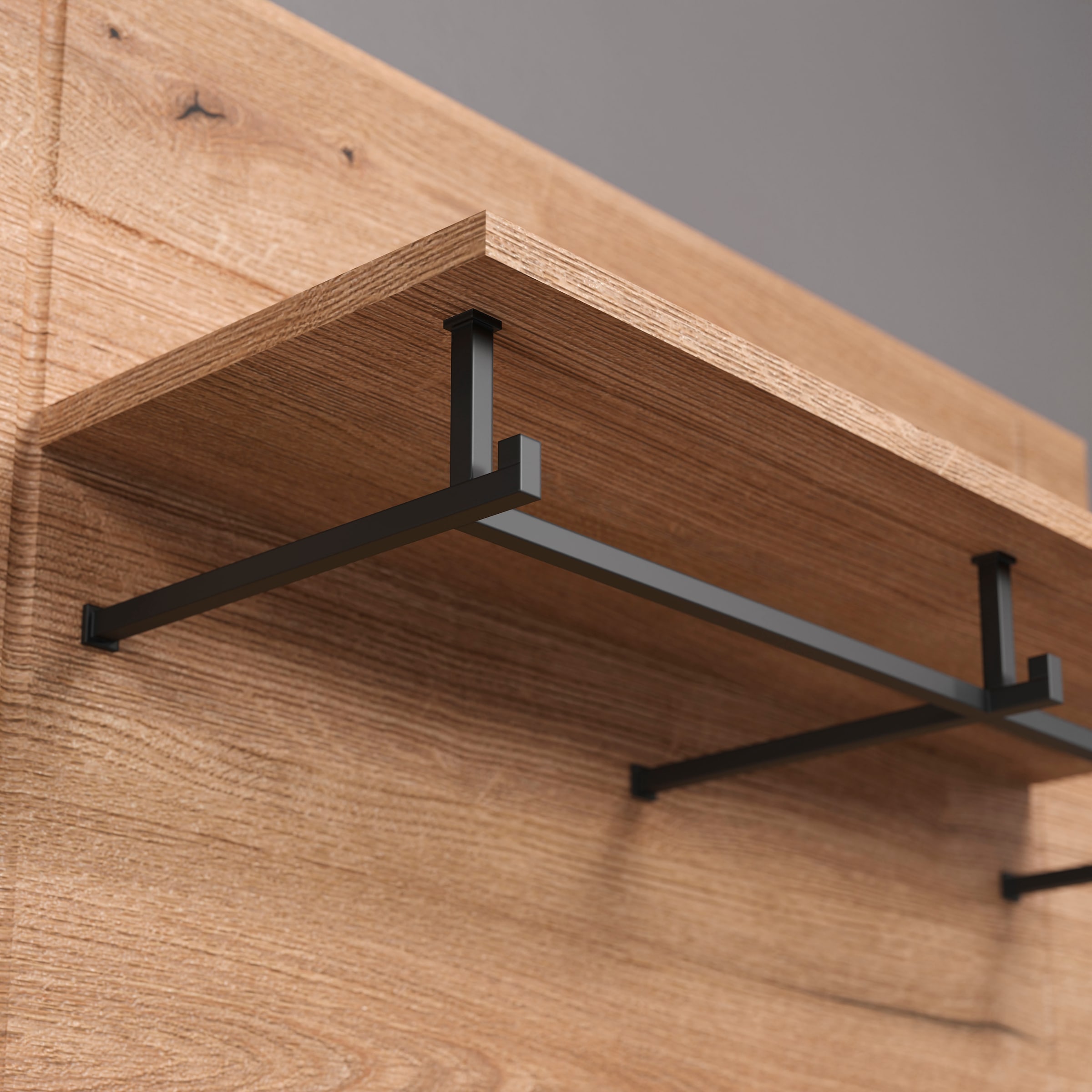 INOSIGN Wandboard »Graz«, (Packung, 1 St.), Masse (B/H/T in cm): (91/70/26) - Farbe: Weiss Hochglanz und Eiche