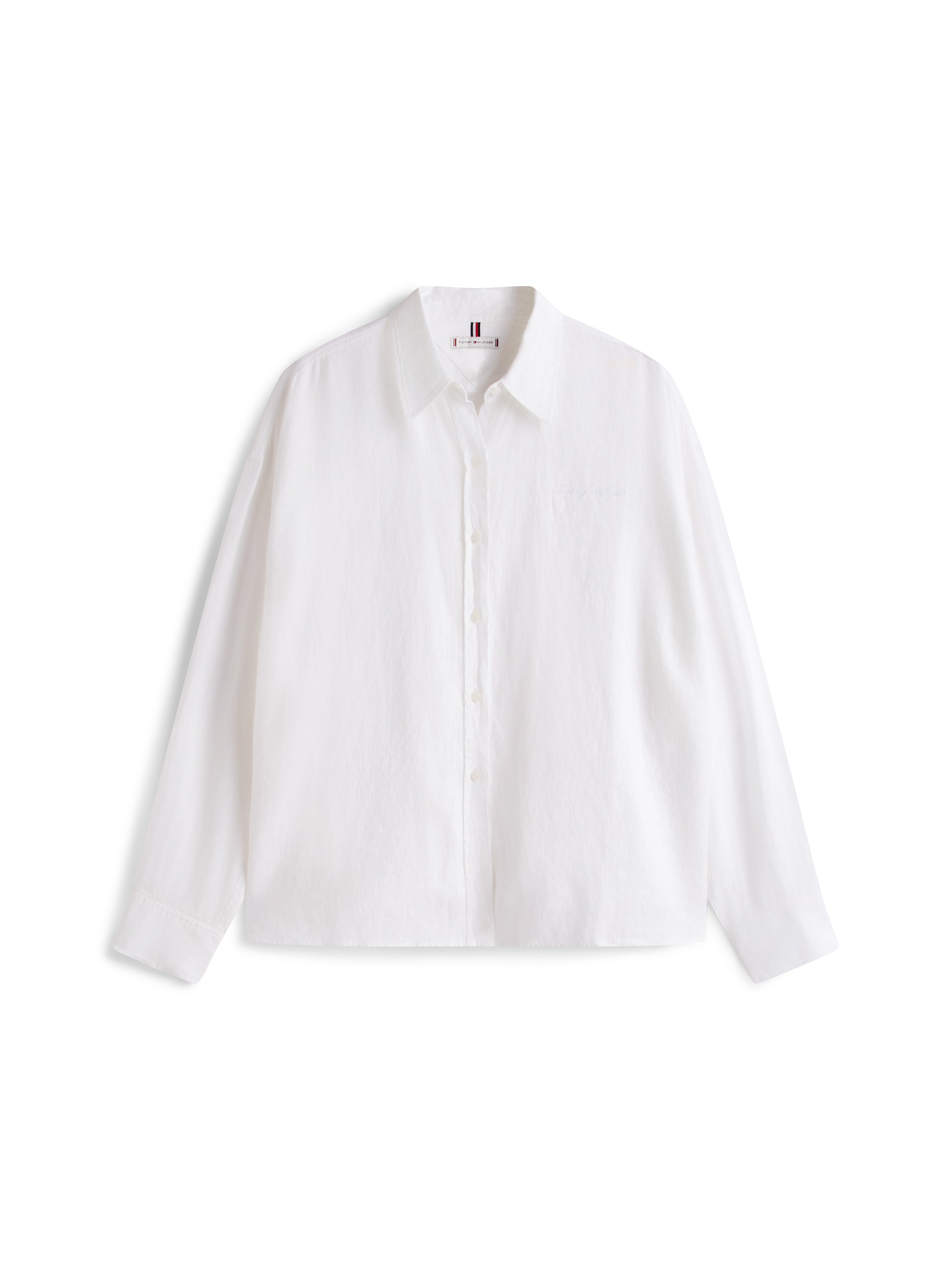 Tommy Hilfiger Curve Blouse à manches longues »CRV ESS LINEN ROUND HEM SHIRT« en grandes tailles, oversize