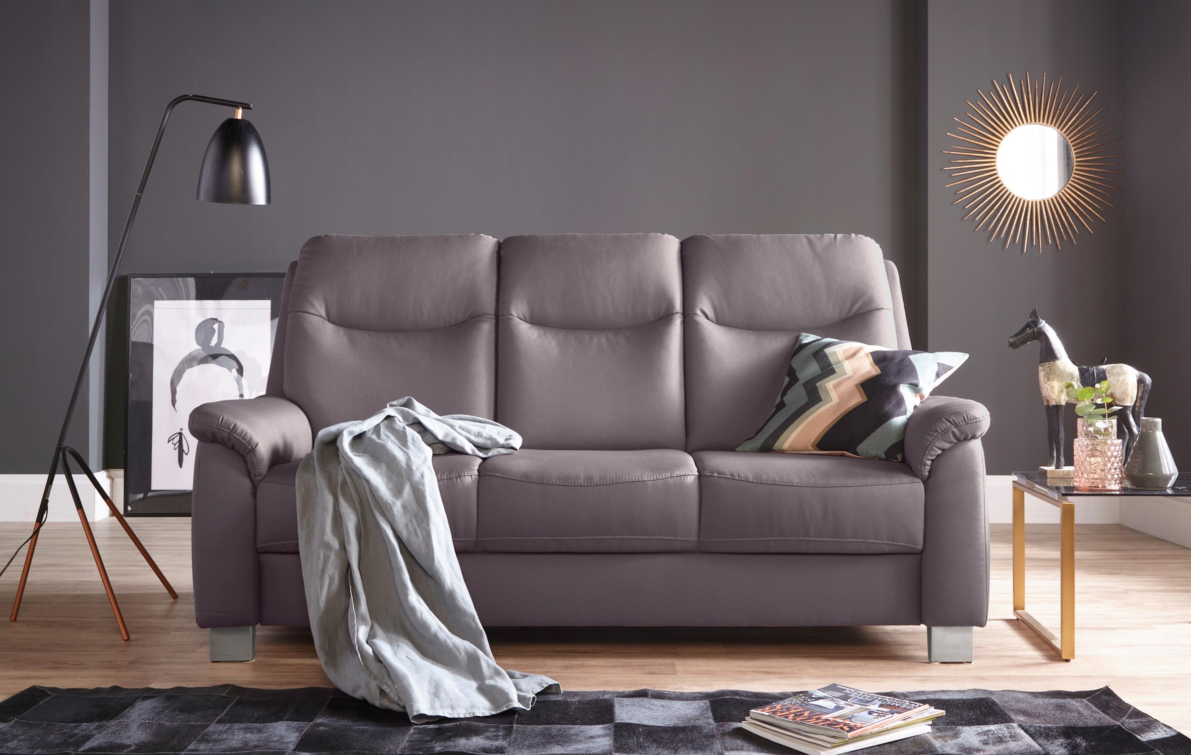 sit&more 3-Sitzer »Boccaccio« inklusive Federkern und Kopfteilverstellung