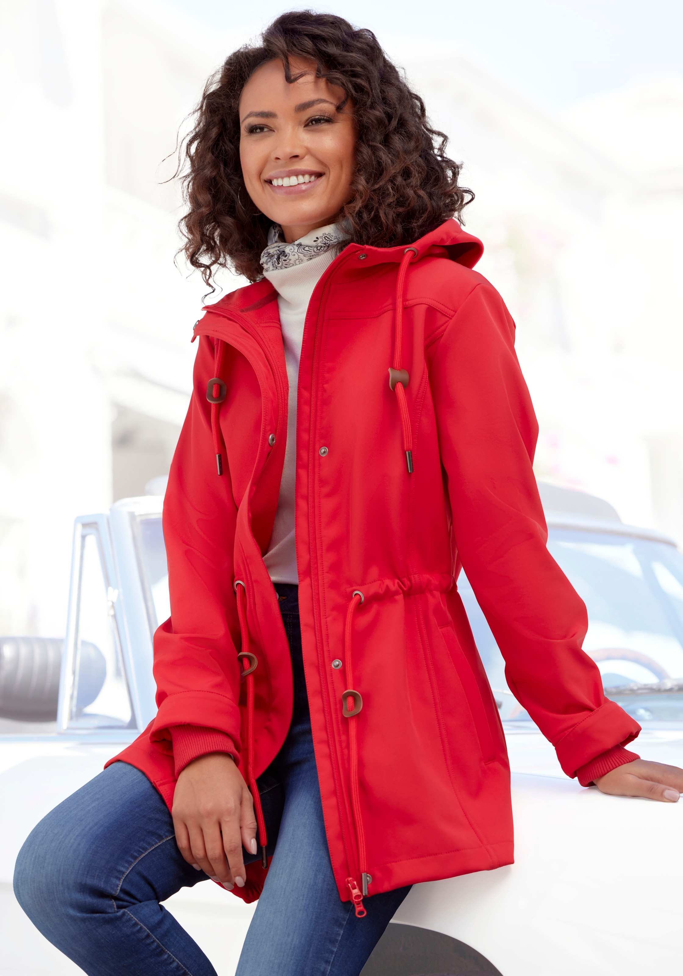 Vivance active Softshelljacke, mit Kapuze, mit Kordelzug an der Taille