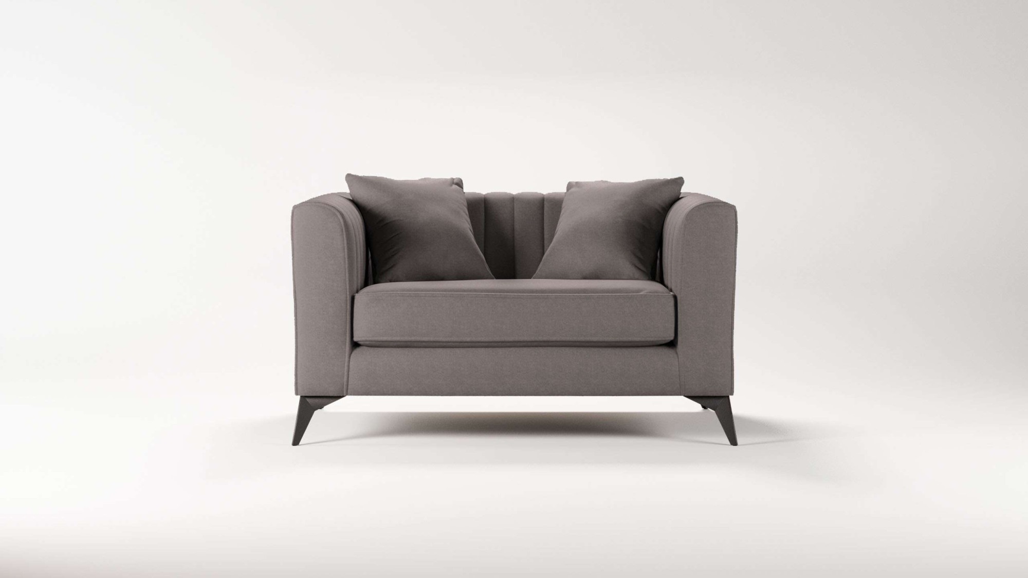 Places of Style Loveseat »MATTHEW Loungesessel, Masse B/T/H: 130/86/74 cm«, incl. Zierkissen, feine Steppung im Rücken, belastbar bis 200kg