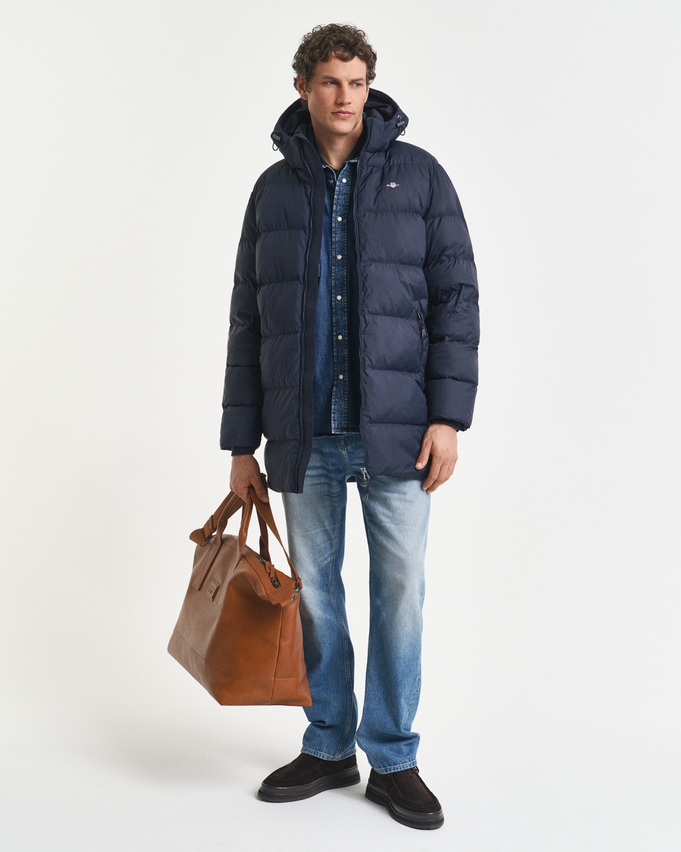 Gant Manteau matelassé »ACTIVE CLOUD MID LENGTH« Puffermantel, regular fit, abnehmabre Kapuze, 2-Wege-Reissverschluss