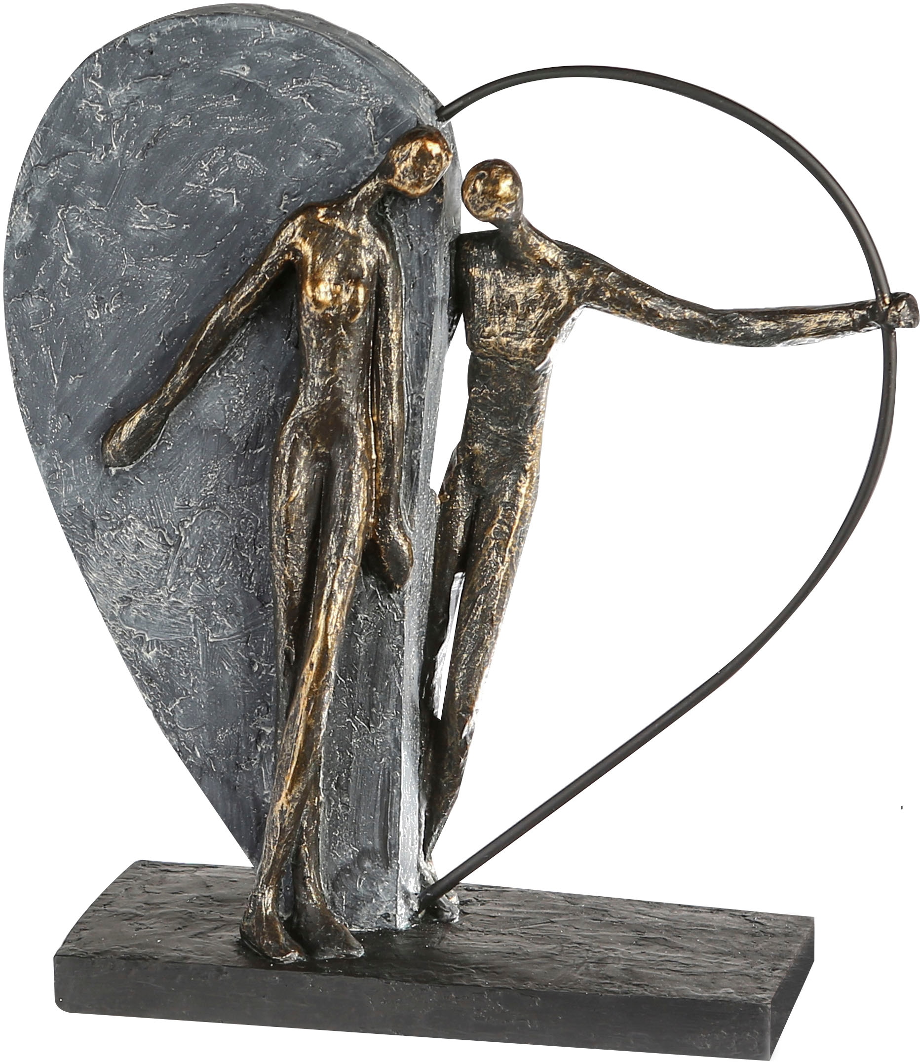 Casablanca by Dekofigur Höhe »Skulptur Gilde Form, Dekoobjekt, Heartbeat, 31 Herz cm, bronze/grau«, Wohnzimmer kaufen