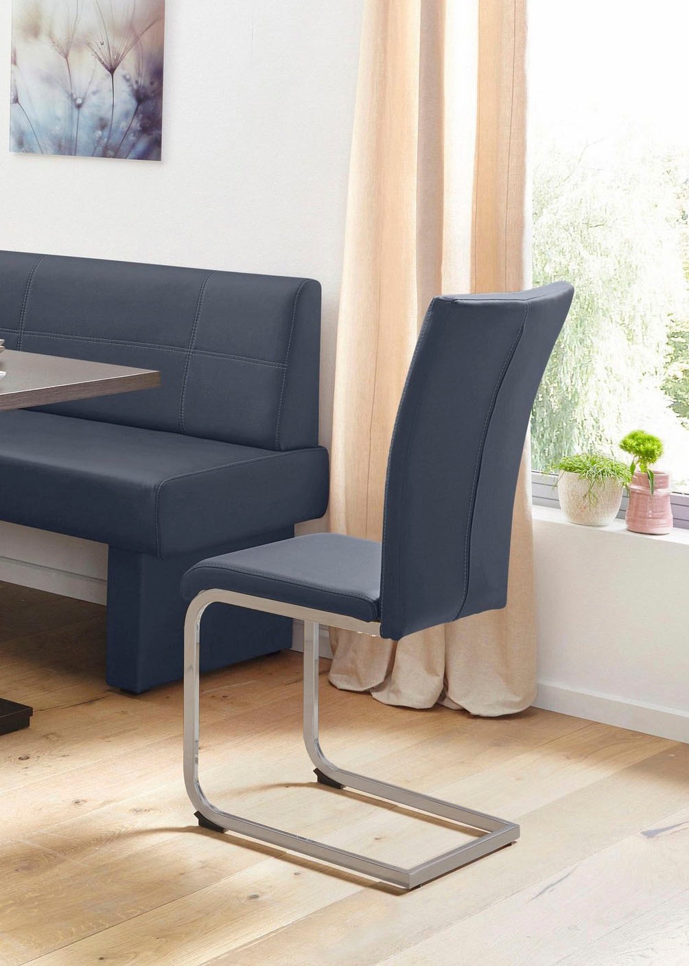 Home affaire Chaise cantilever »Nils« (Ensemble) 2 cuisChaise supportant jusqu’à 120 kg, structure métal aspect chrome ou noir