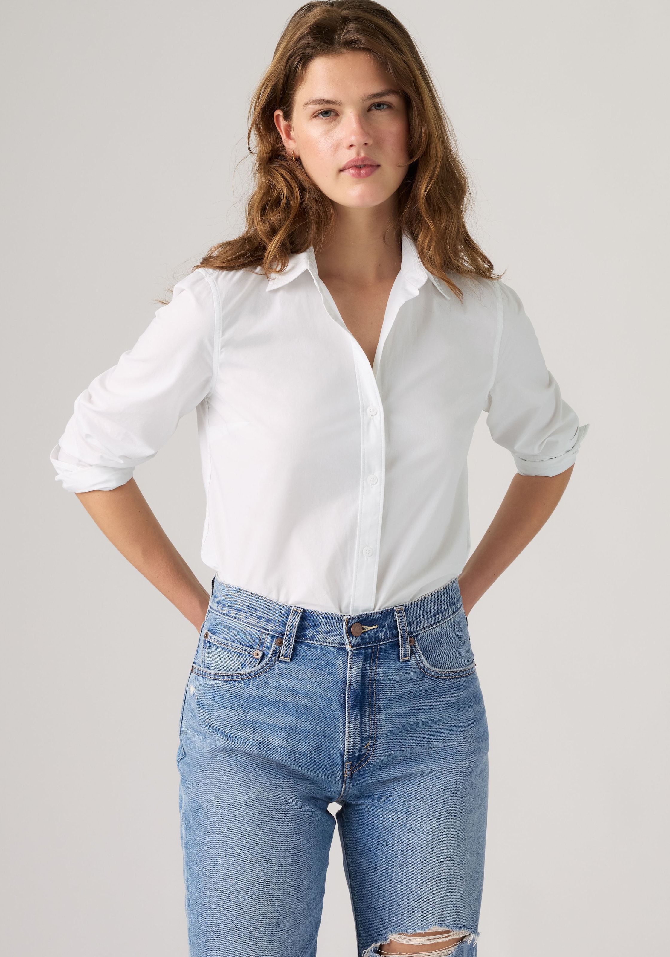 Levi's® Hemdbluse »CARLILE CLASSIC POPLIN SHIRT« Klassischer Hemdblusenkragen