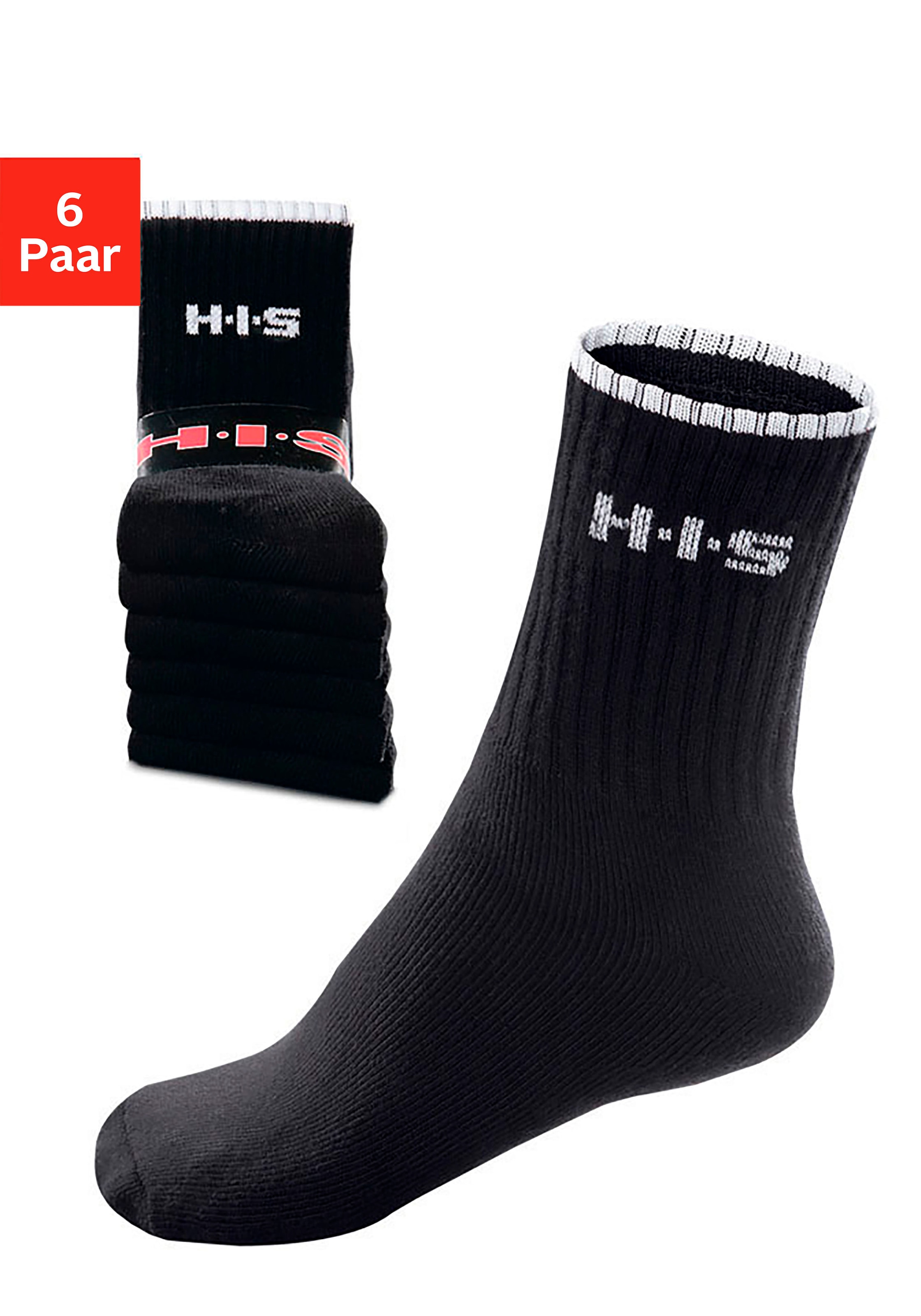 Image of H.I.S Sportsocken Packung, 6 Stk. tlg. mit Frottee & verstärkten Belastungszonen