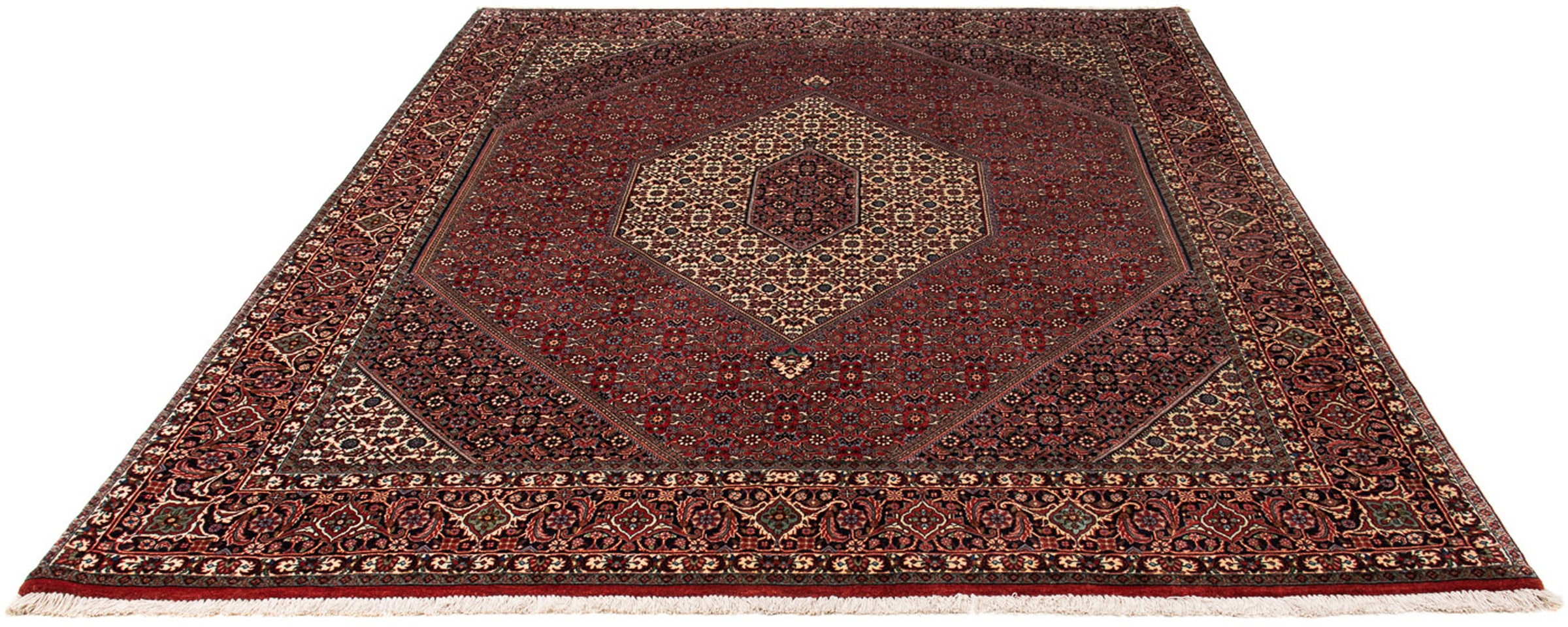 Image of morgenland Orientteppich »Perser - Bidjar - 237 x 200 cm - dunkelrot«, rechteckig, 15 mm Höhe, Wohnzimmer, Handgeknüpft, Einzelstück mit Zertifikat bei Ackermann Versand Schweiz