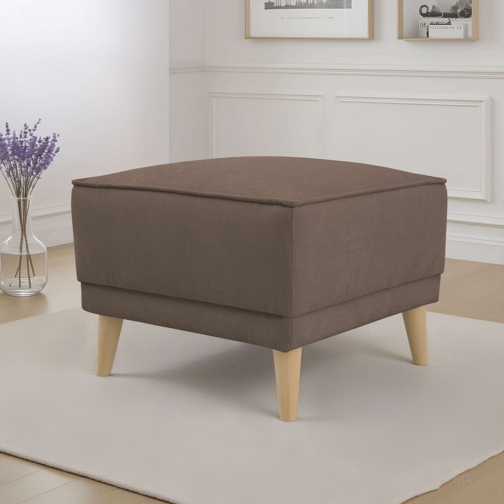 Image of GOODproduct Polsterhocker "Oland Skandi" passend zur Serie Oland Skandi, Skandi-Design, Massivholzfüsse