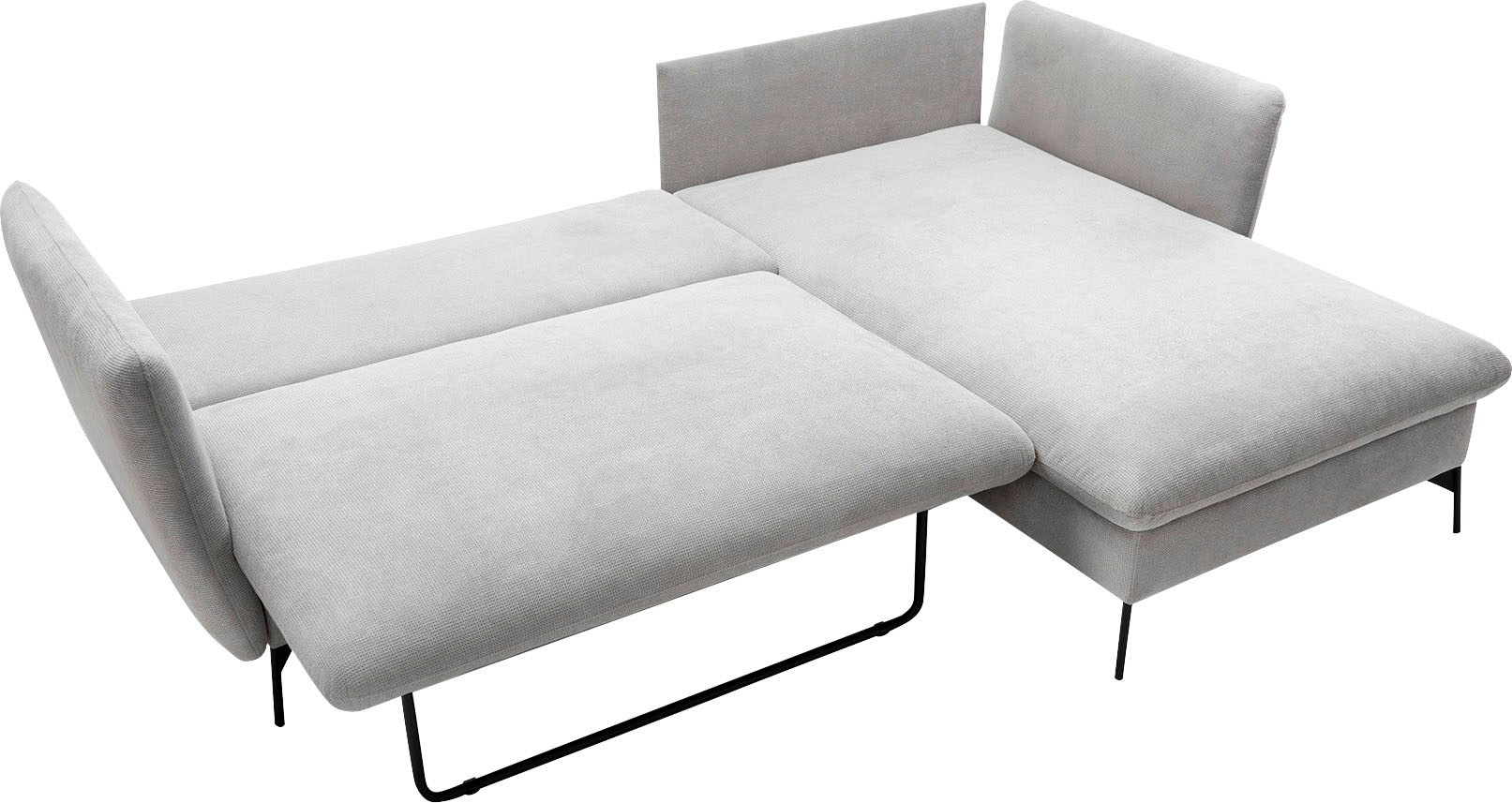 andas Ecksofa »LIVORNO,258 cm, L-Form,«, Schlaffunktion u. Bettkasten (139/224cm), Samt, Struktur, Webstoff