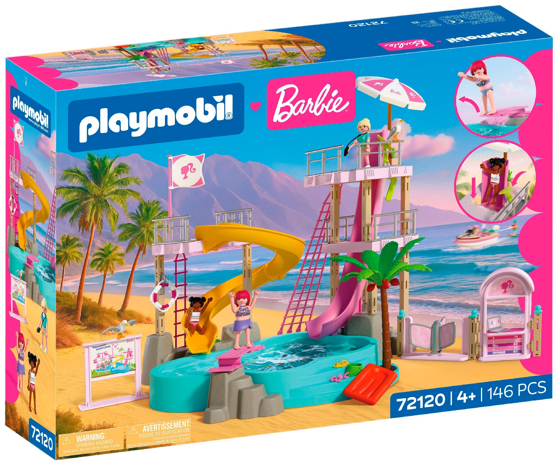 Playmobil® Konstruktions-Spielset »PLAYMOBIL x Barbie™ Wasserpark (72120), Barbie™« Made in Europe