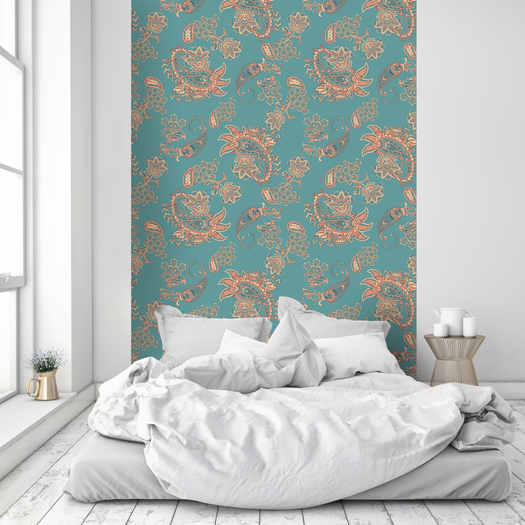 queence Vinyltapete »Janice«, bedruckt-Barock-Antikoptik-Kunst, 90x250cm, selbstklebend, kinderleichte Anbringung, Sticker