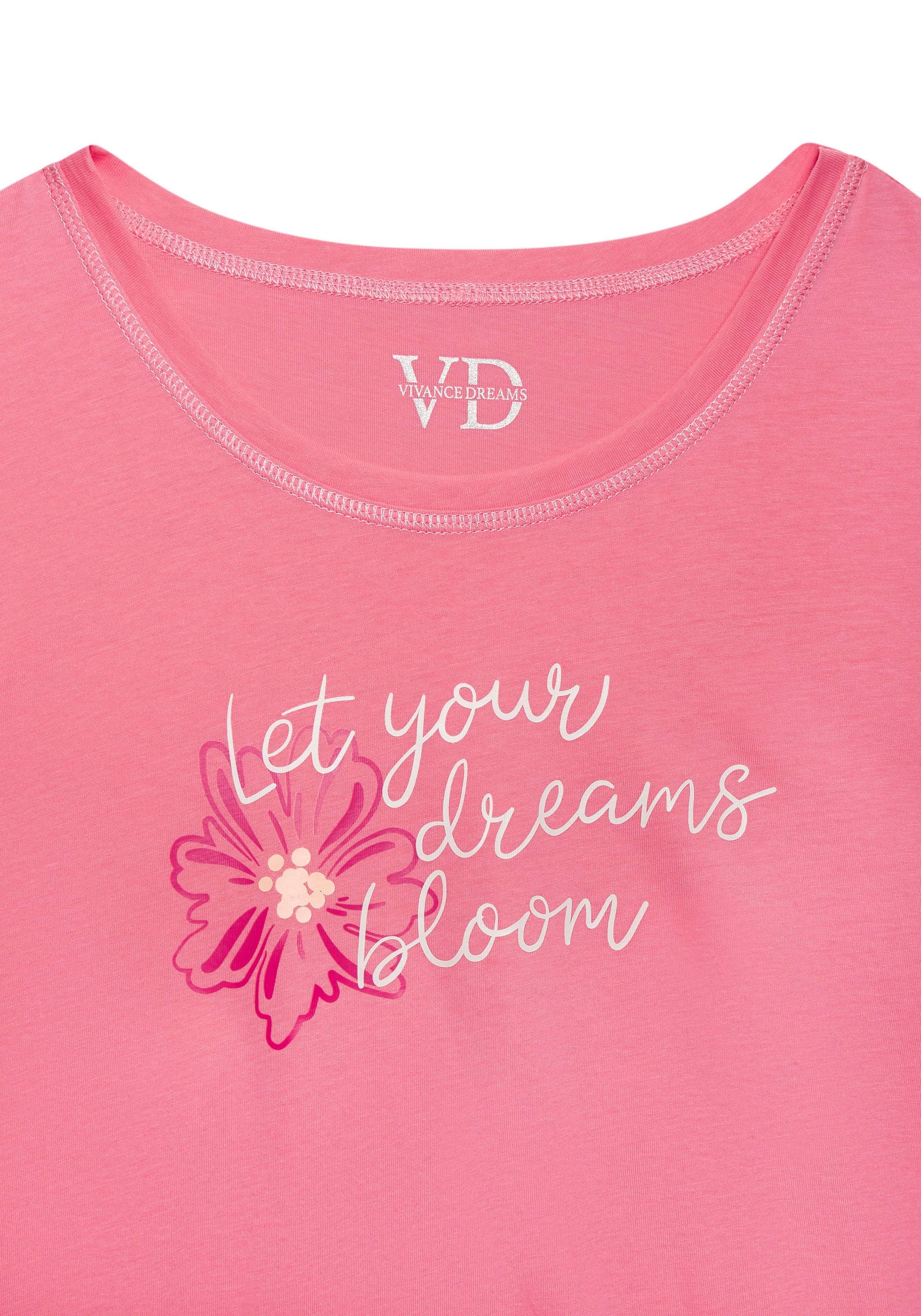 Vivance Dreams Pyjamaoberteil, mit schönem Frontprint