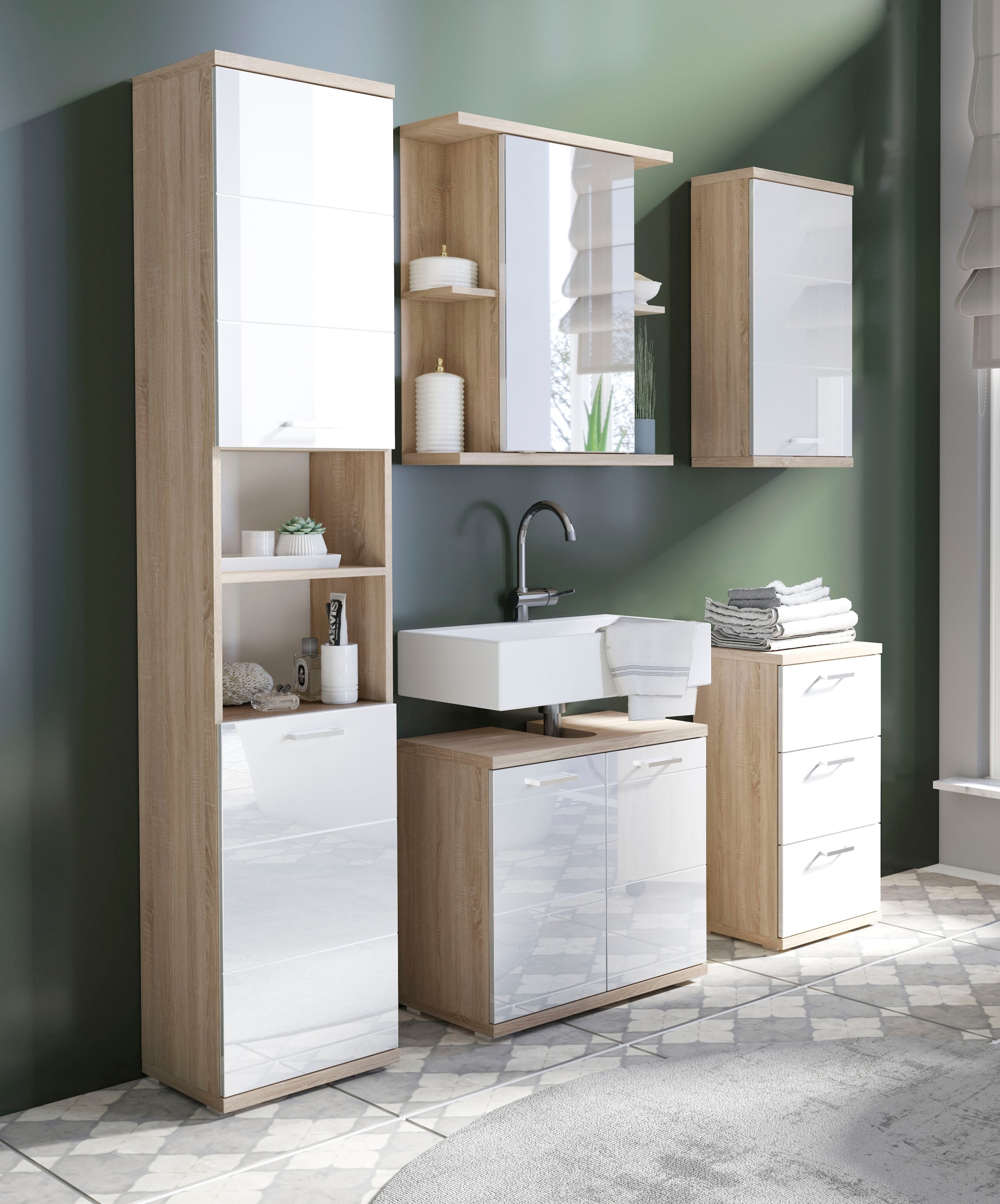 byLIVING Spiegelschrank »Nebraska« Breite 60 cm, mit grosser Spiegeltür und viel Stauraum