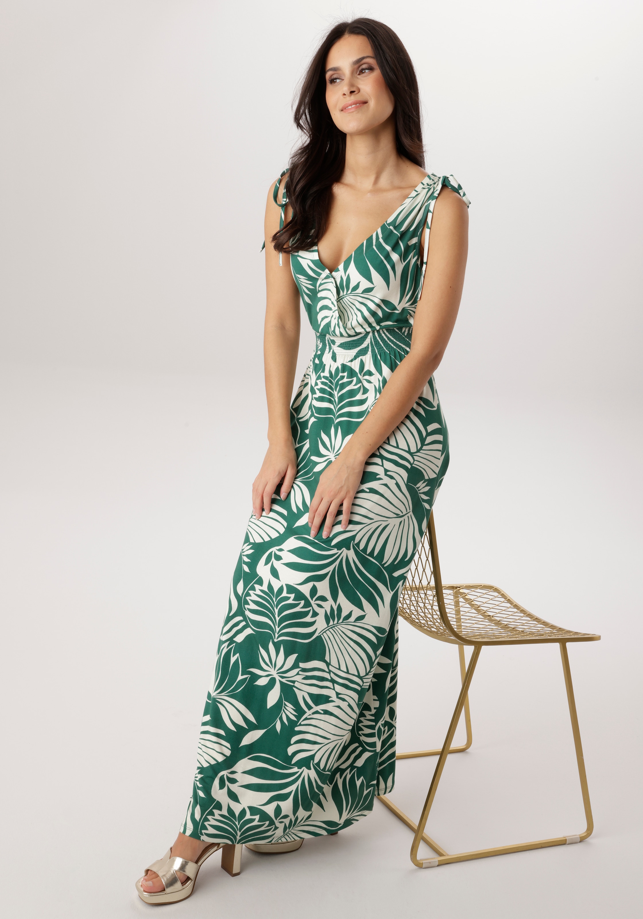 Aniston SELECTED Robe d'été mit breiten Trägern zum Raffen - NEUE KOLLEKTION