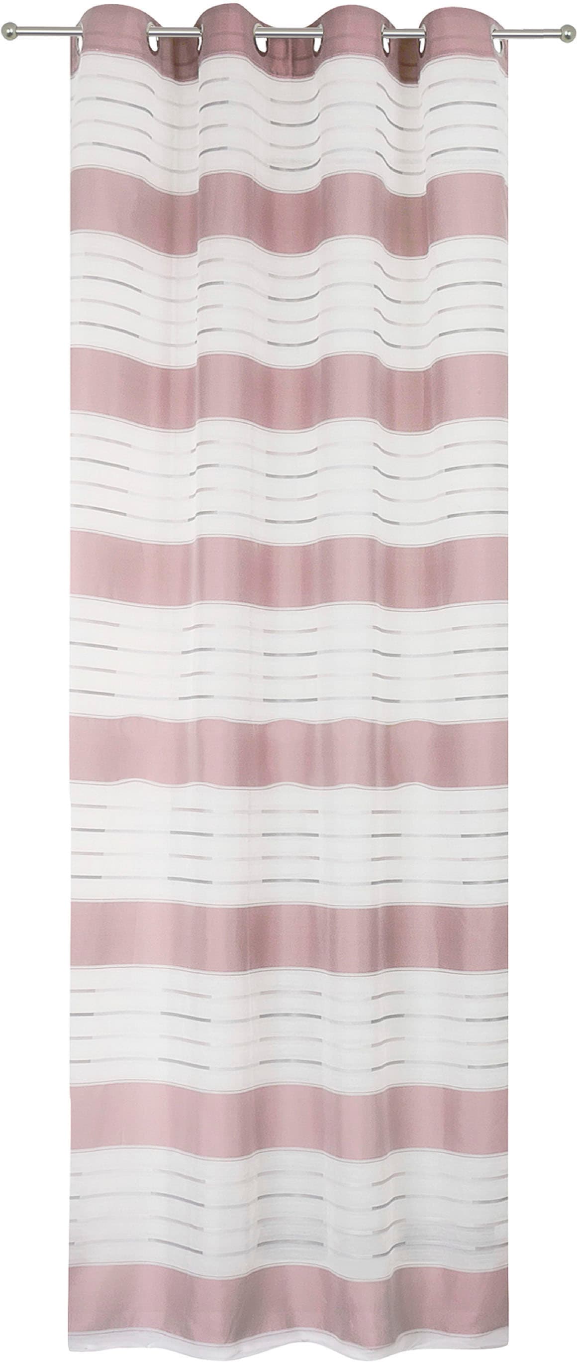 decolife Gardine »Estelle« Ösen 1 Stk. tlg. Ösenschal mit Blockstreifen weiss