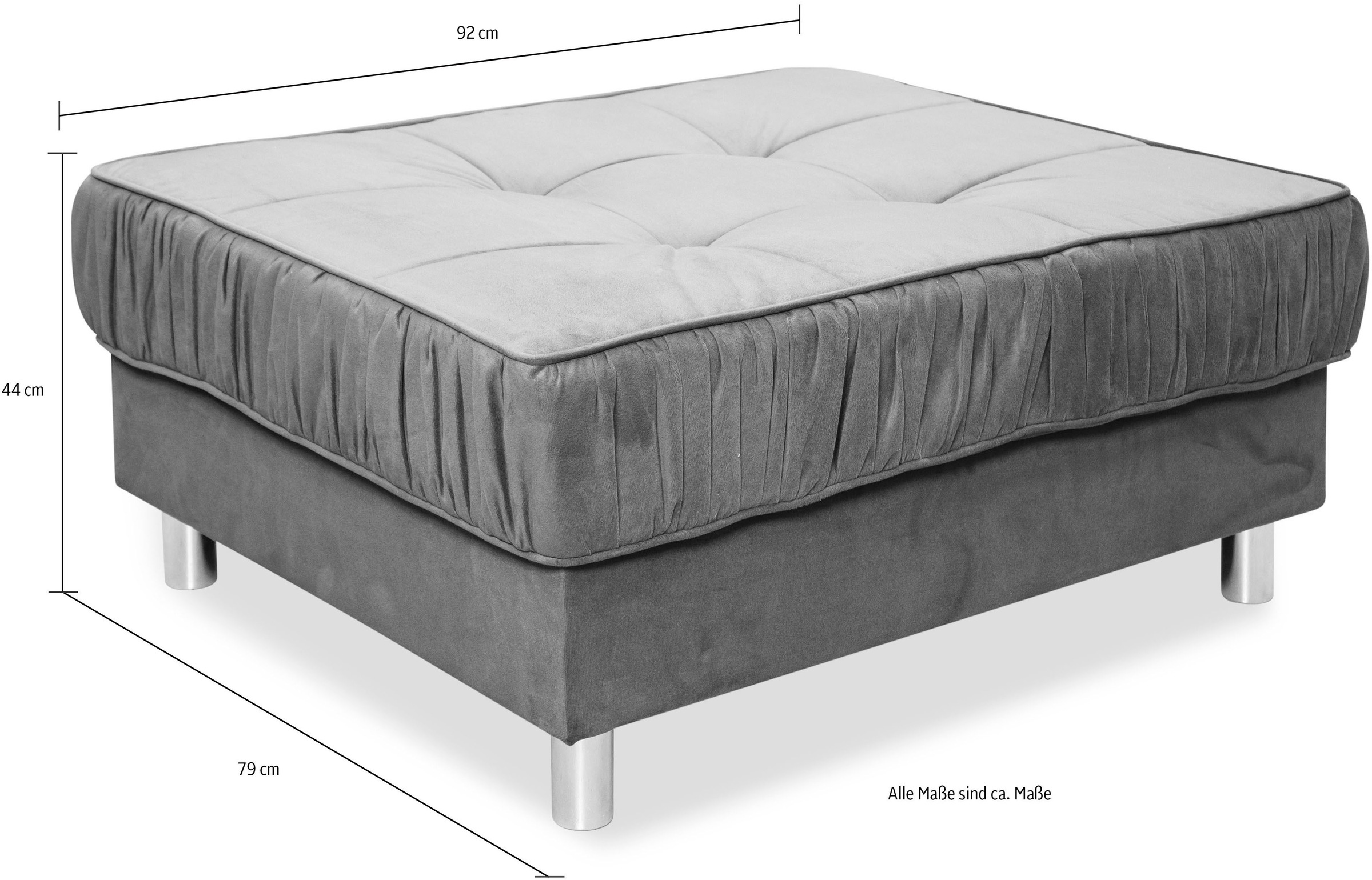 COLLECTION AB Ecksofa »Cannes L-Form«, mit Hocker, inkl. Schlaffunktion