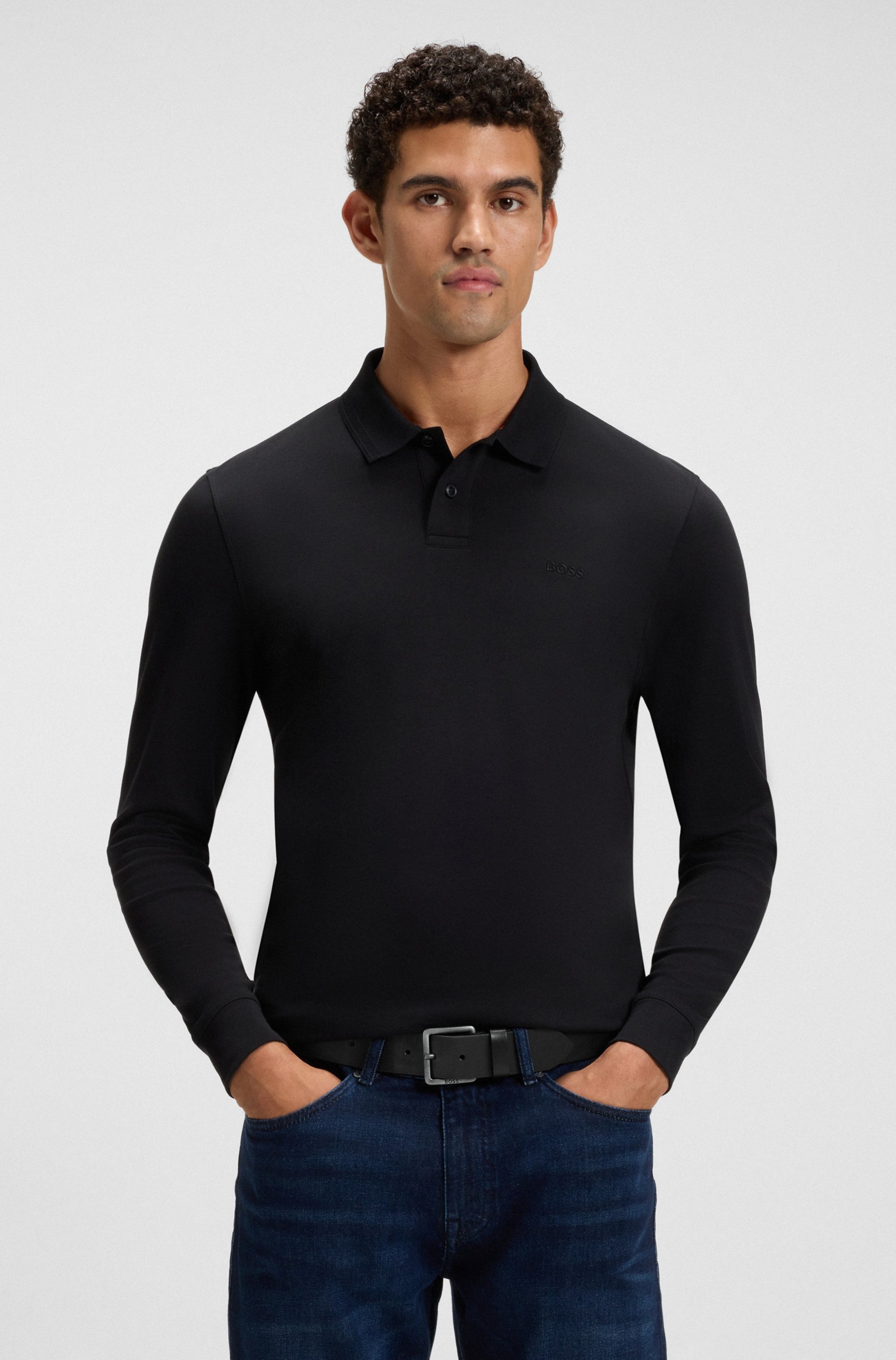 BOSS Ledergürtel »Jeeko_Sz40«, mit matter Schliesse