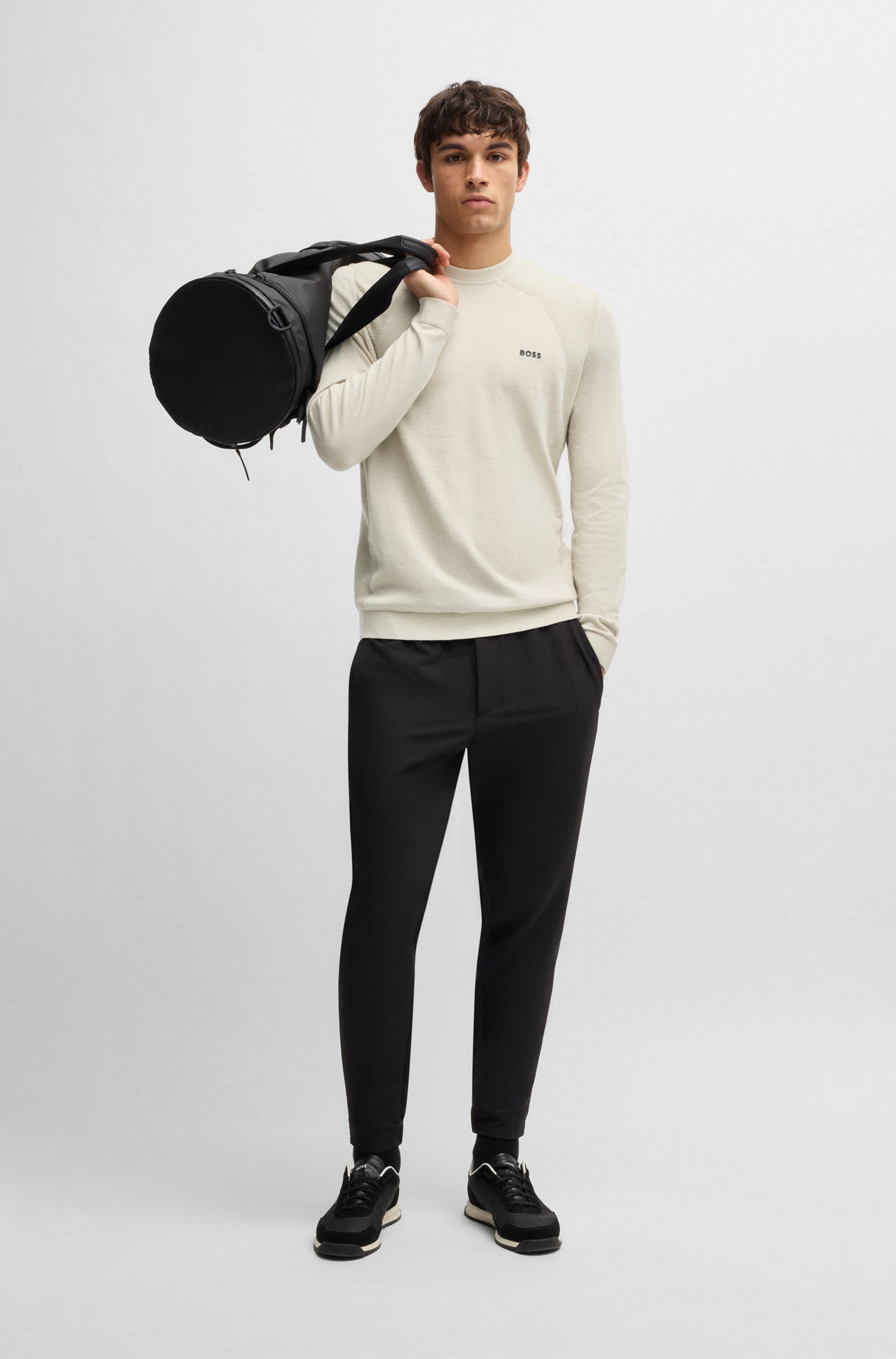 BOSS GREEN Strickpullover »Momentum Lite C«, mit Marken-Logo