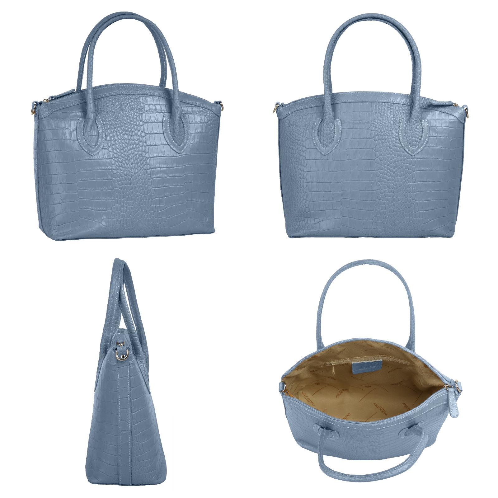 Cluty Henkeltasche, echt Leder, Made in Italy