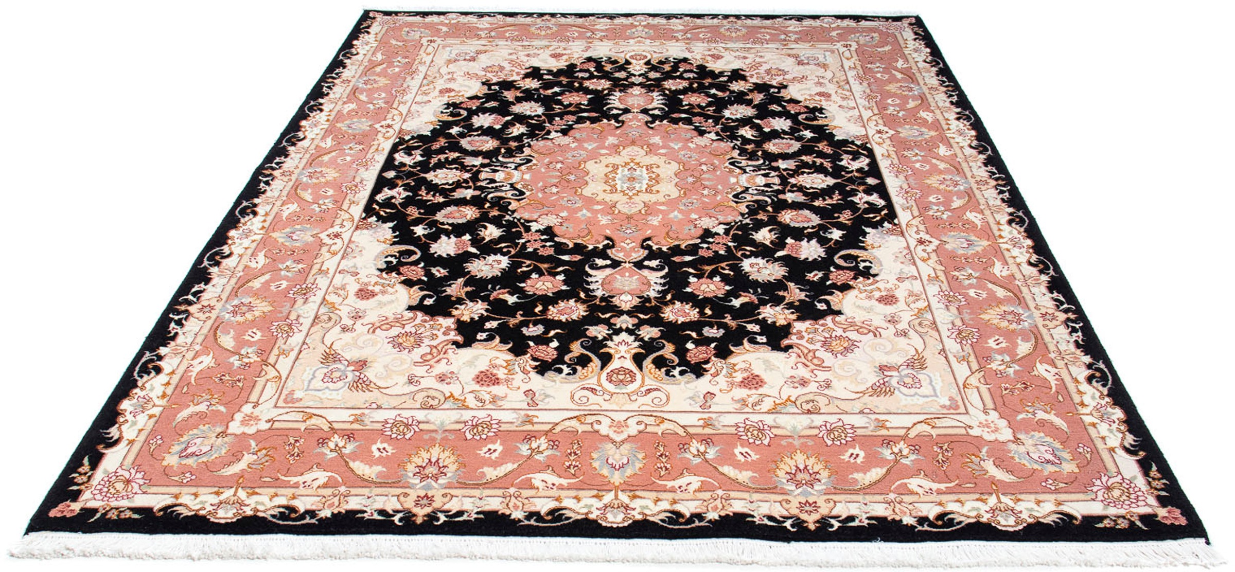 Image of morgenland Orientteppich »Perser - Täbriz - Royal - 233 x 173 cm - dunkelblau«, rechteckig, 7 mm Höhe, Wohnzimmer, Handgeknüpft, Einzelstück mit Zertifikat bei Ackermann Versand Schweiz