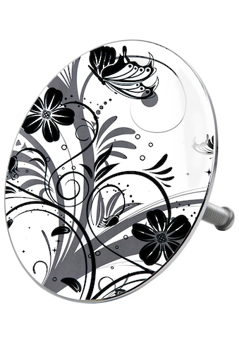 Sanilo Badewannenstöpsel »Black Flower«, für Badewannen und Duschen, Ø 7,2 cm kaufen