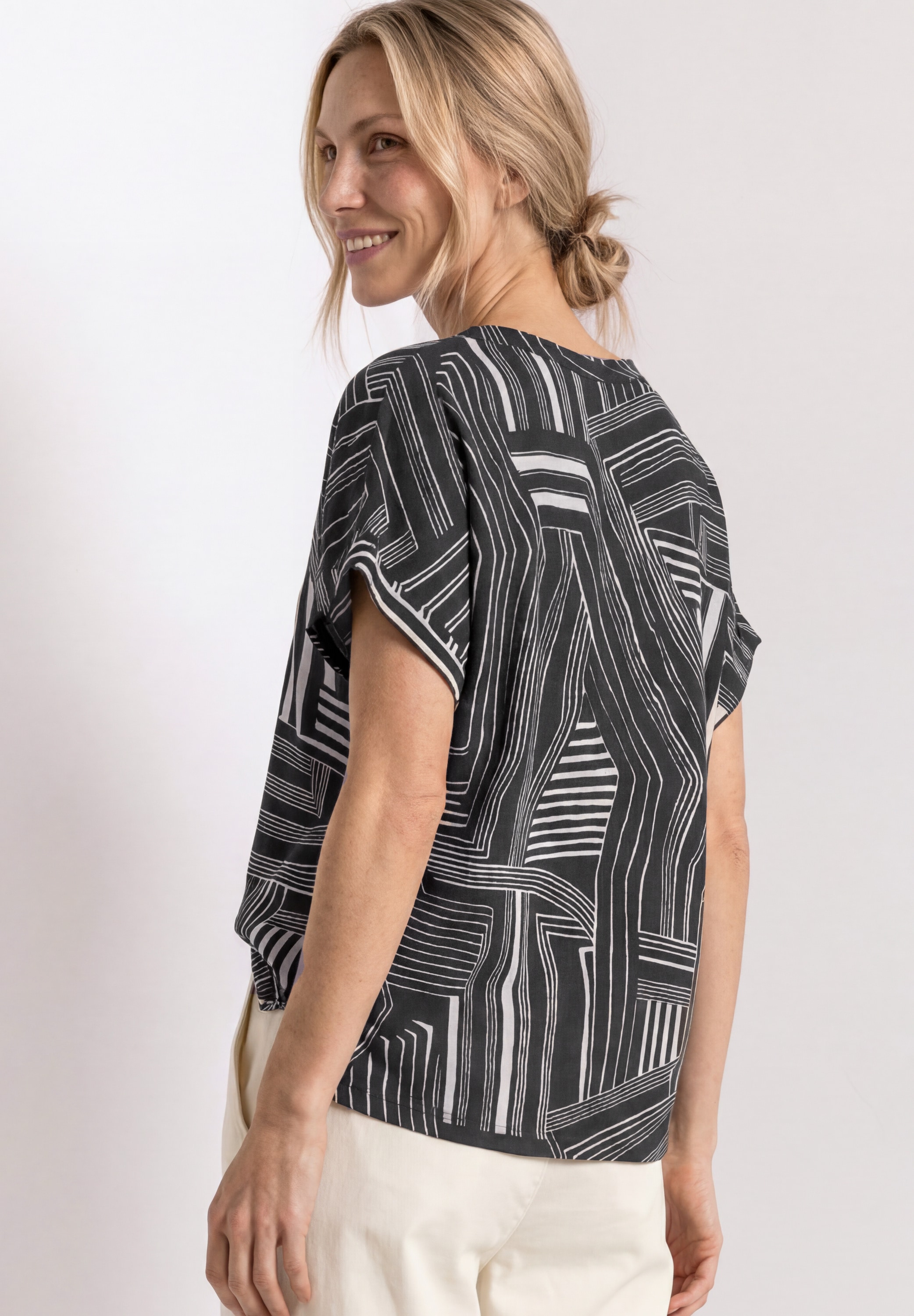 STREET ONE T-shirt à manches courtes Blouse d'été style tunique avec motif graphique