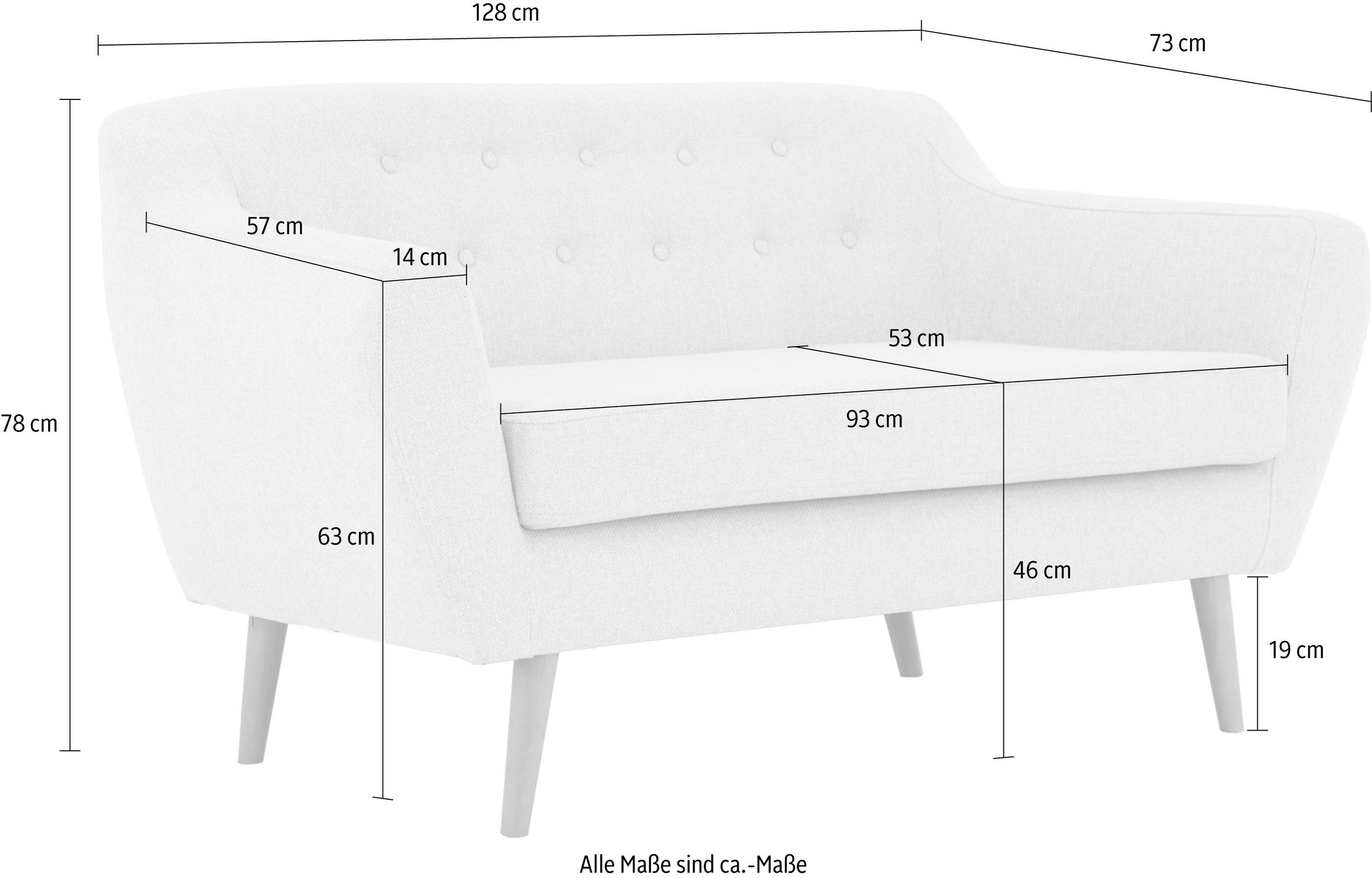 Home affaire 2-Sitzer »Renne« mit Heftung im Rücken im skandinavischem Stil
