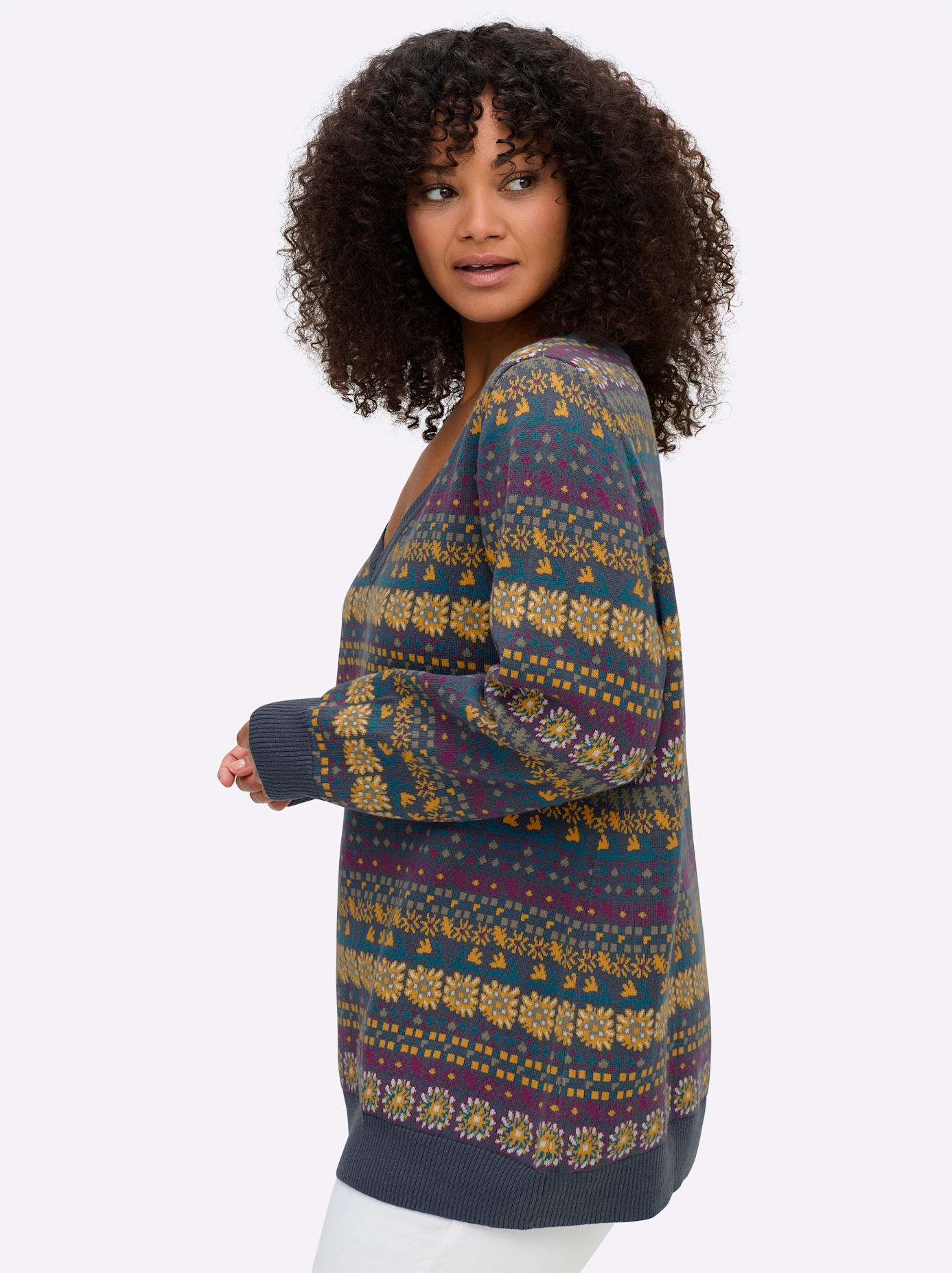 Sheego Jacquardpullover »Pullover«