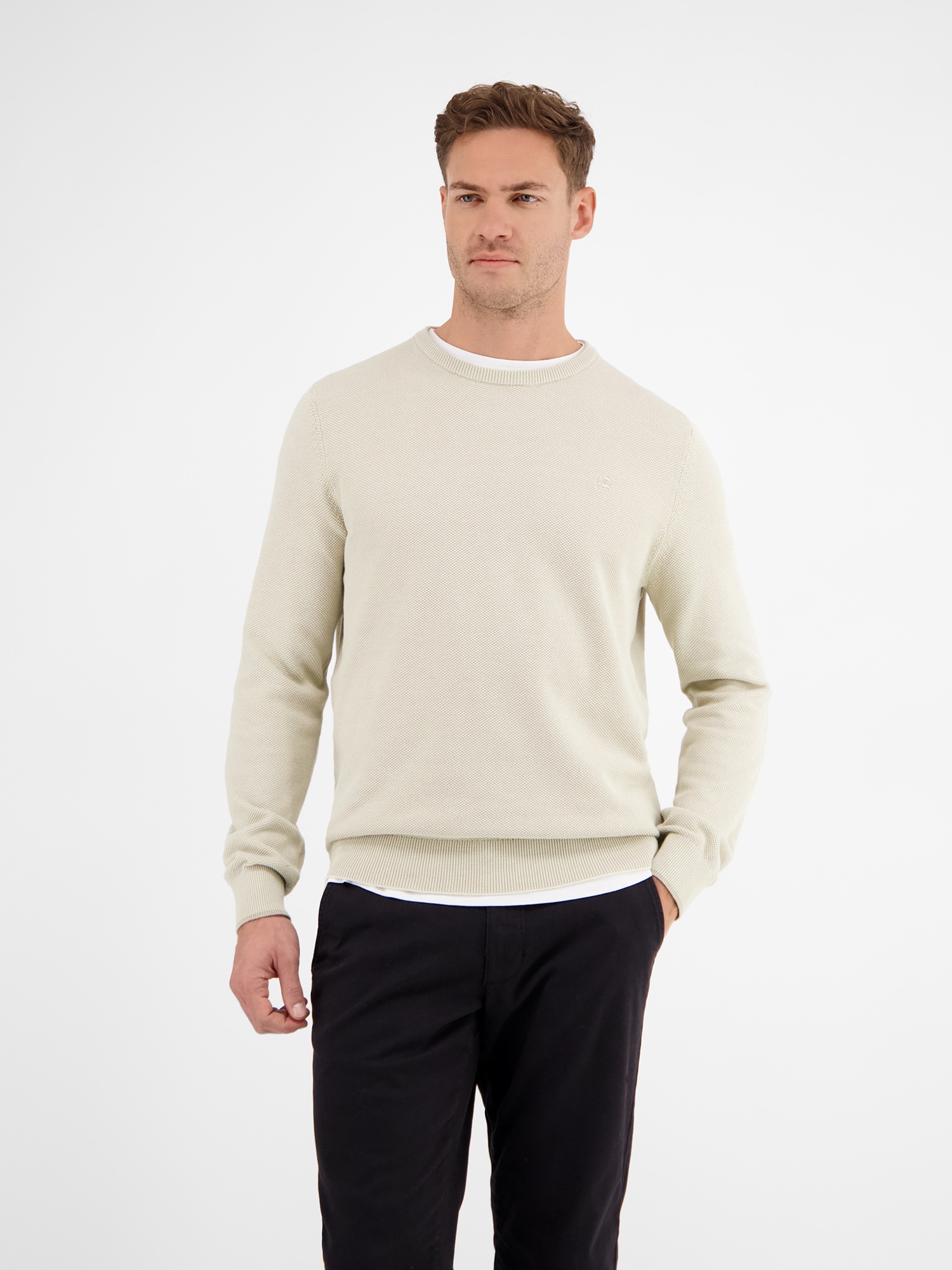 Image of LERROS Strickpullover "Leichter Strickpullover mit schmaler Rippstruktur"