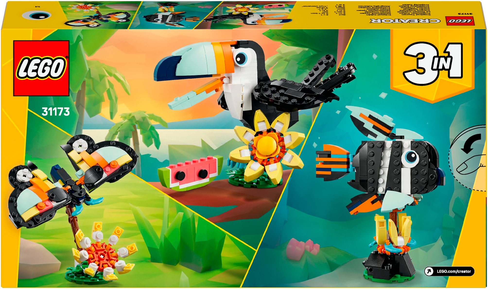 LEGO® Konstruktionsspielsteine »Wilde Tiere: Tropischer Tukan (31173), LEGO LEGO Creator« Made in Europe