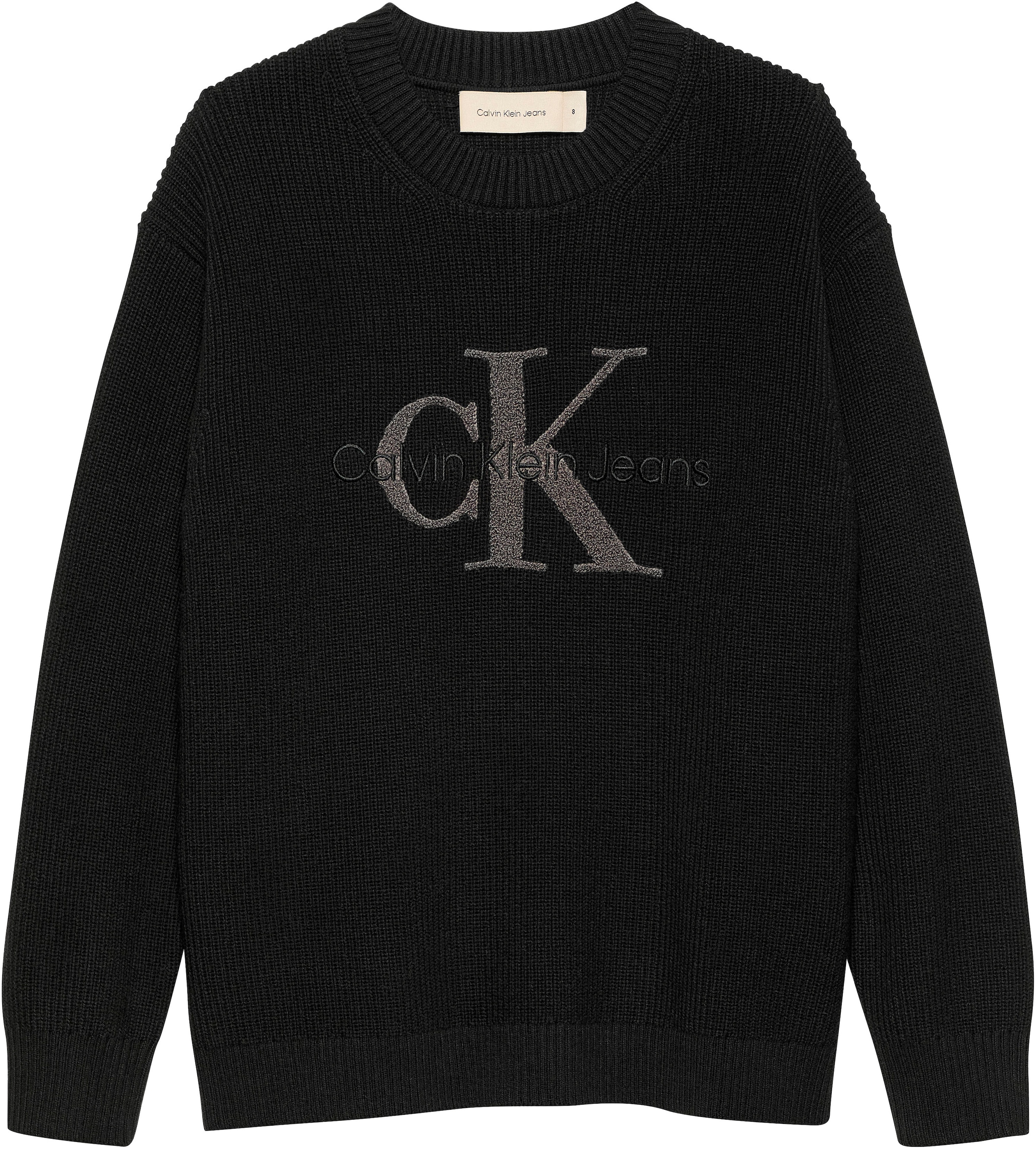 Calvin Klein Jeans Rundhalspullover »Towelling Ck Stitch Sweater«, für Kinder bis 16 Jahre und mit Logostickerei