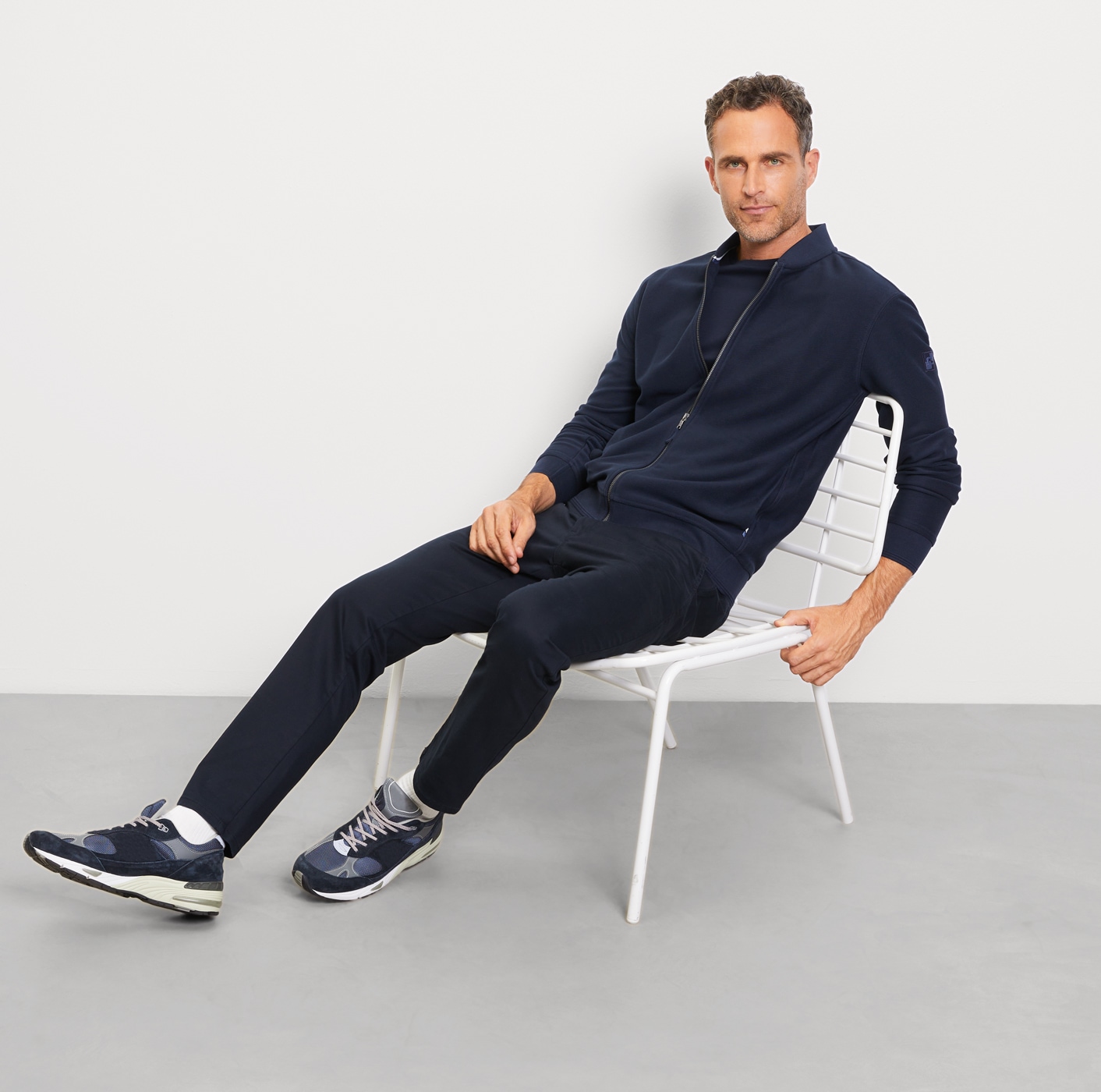 OLYMP Veste sweat regular fit, basic, Stehkragen