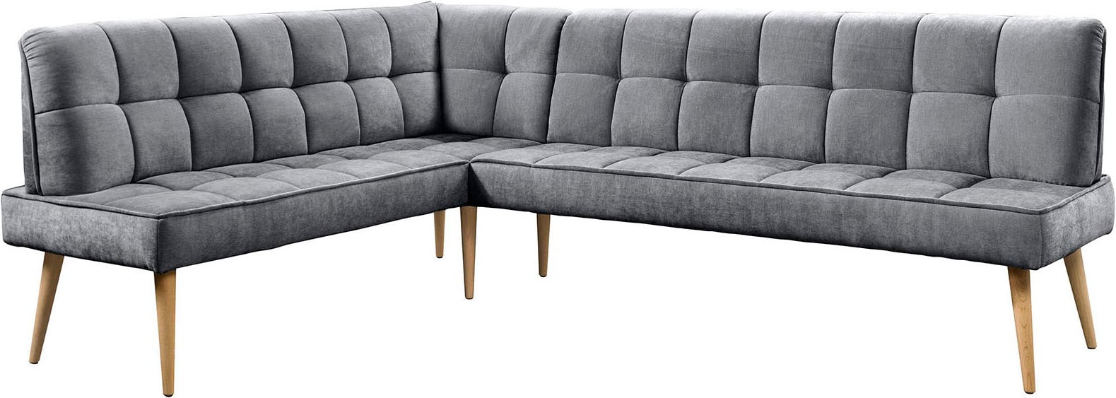 exxpo - sofa fashion Eckbank »Latte« moderne Sitz- und Rückensteppung, bequem und elegant, hoher Holzfuss