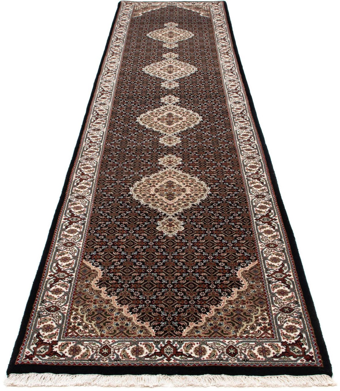 Image of morgenland Hochflor-Läufer »Täbriz Medaillon Blu scuro 396 x 82 cm«, rechteckig, 0,8 mm Höhe, Unikat mit Zertifikat bei Ackermann Versand Schweiz