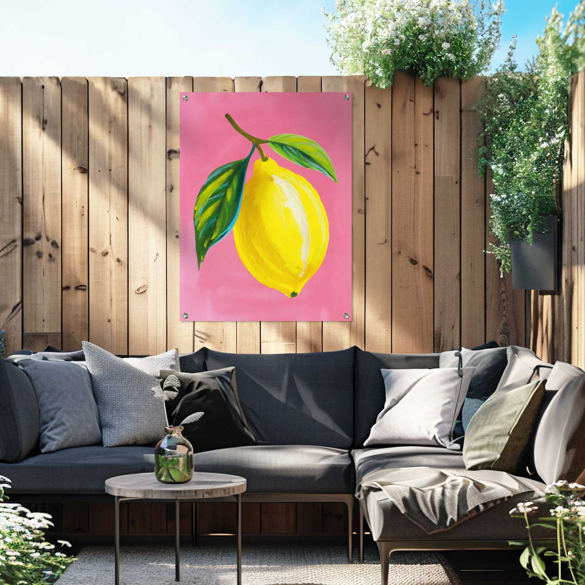 Reinders! Poster »Lemon on Pink« Garten - Zitrone - Gelb - Leinwand - Essen und Trinken - 60x80 cm