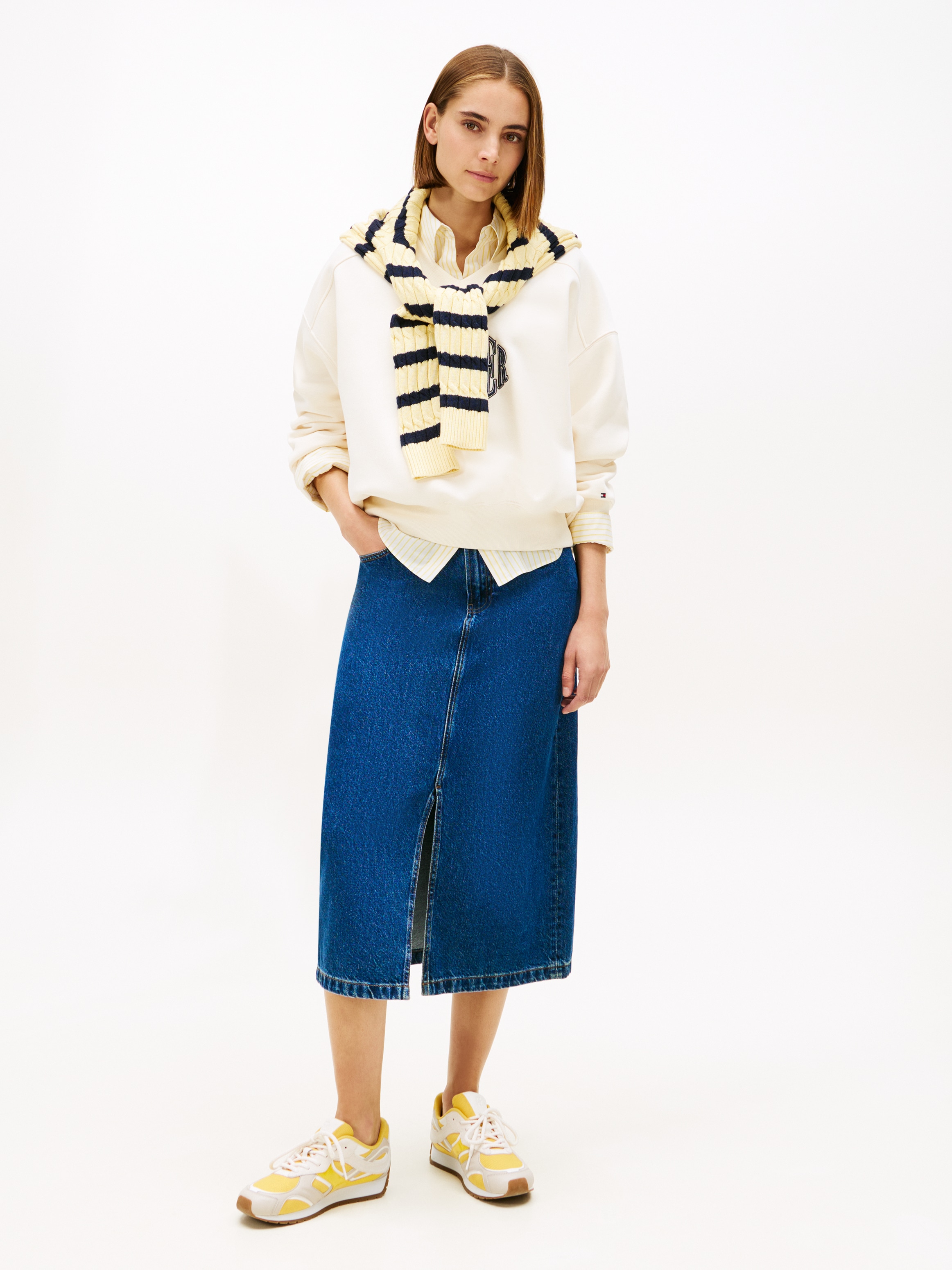Tommy Hilfiger Jeansrock »DNM EMI MIDI STRAIGHT SKIRT HW«