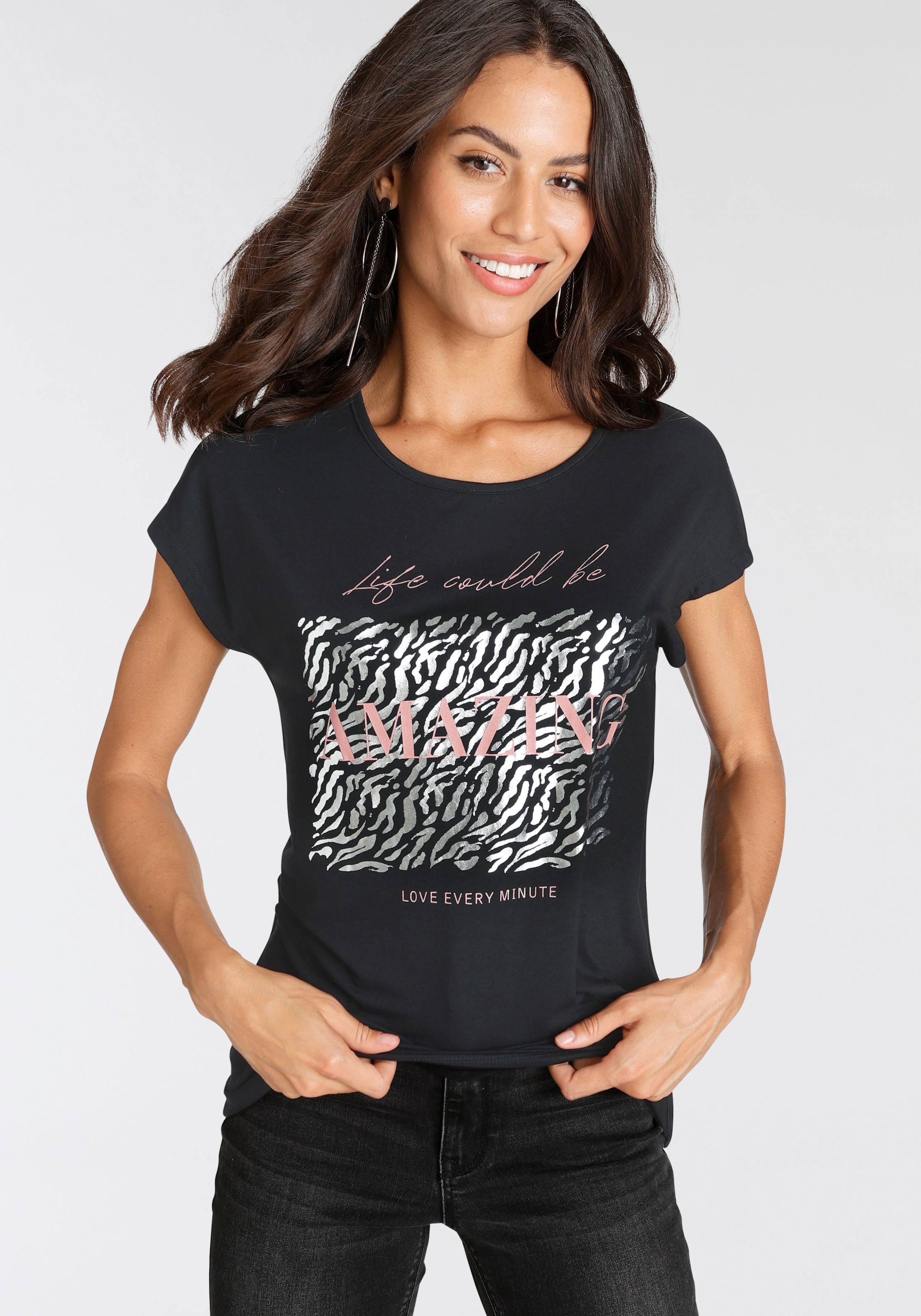 Image of Laura Scott T-Shirt figurumspielende Passform, aus elastischem Single Jersey