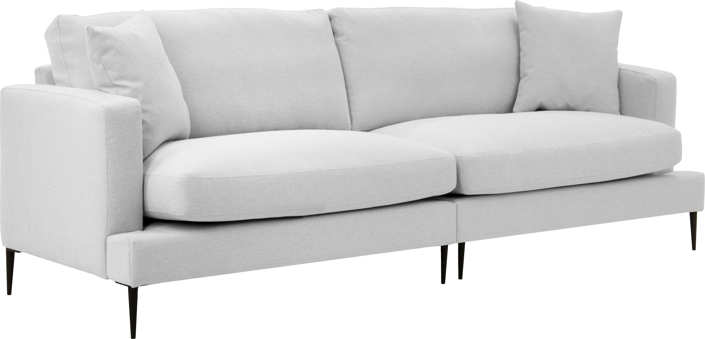 Leonique 2-Sitzer »Cozy elegantes Designsofa, Masse B/T/H: 151/97/80 cm«, mit losen Kissen und Metallbeinen