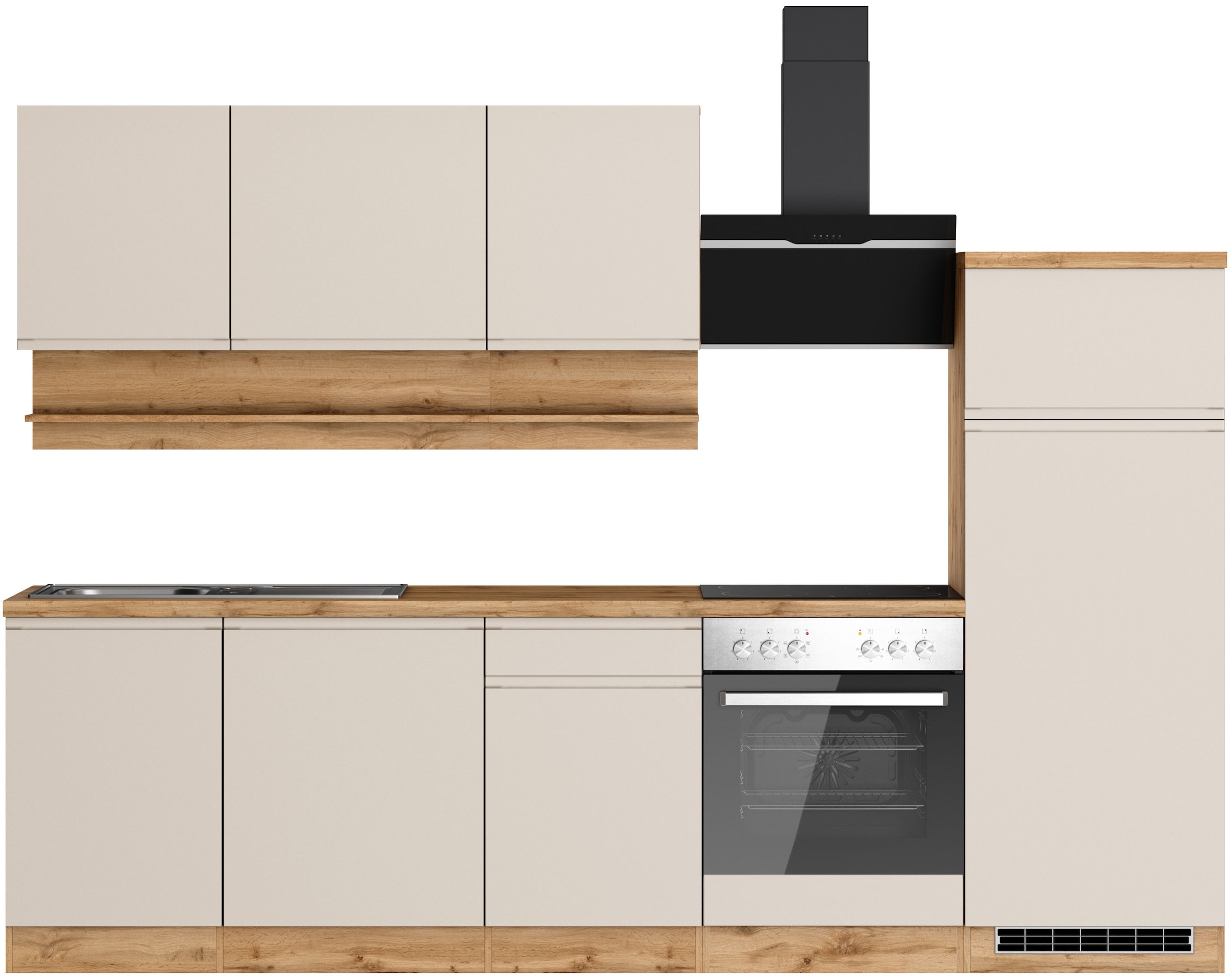Image of KOCHSTATION Küchenzeile "KS-Virginia,neu in verbesserter Ausführung" Arbeitsplatte 38 mm stark, Stauraum, Softclose, Breite 280 cm, Soft-Close, wahlweise mit E-Geräten